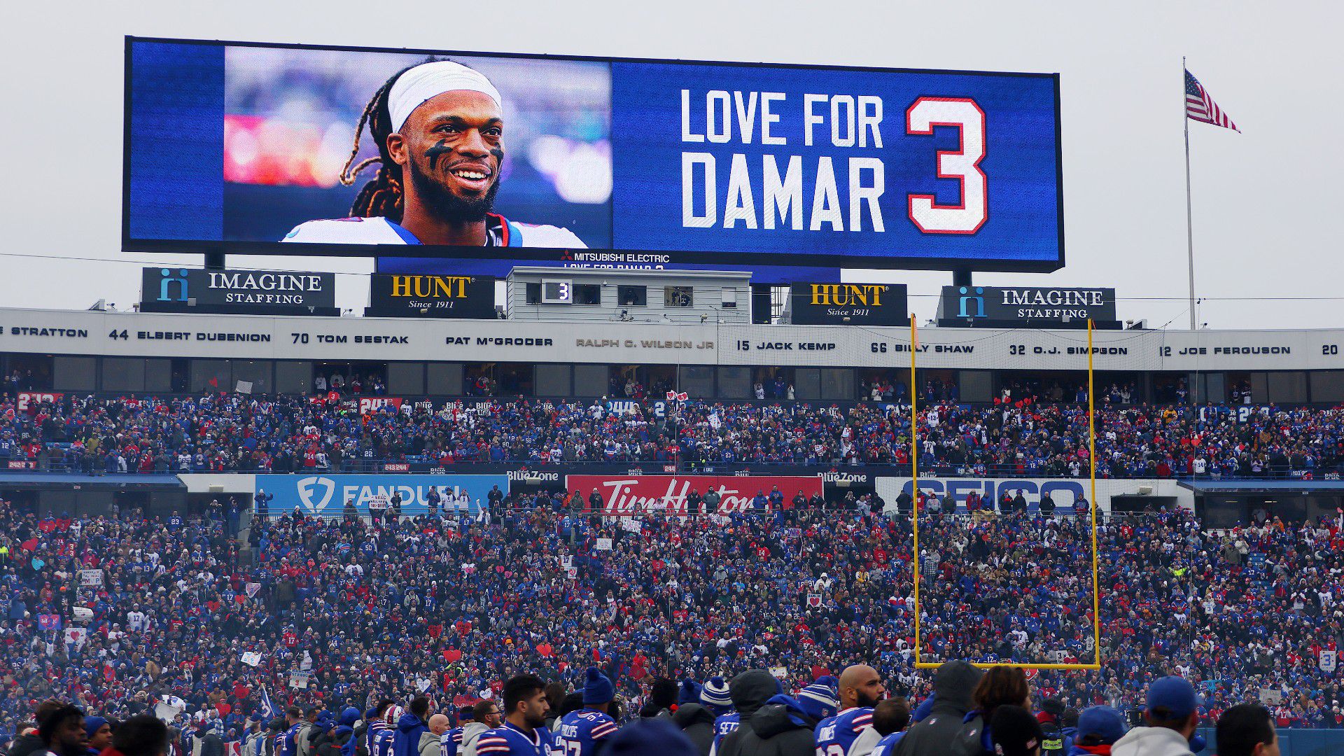 Szinte minden Damar Hamlinről szólt a Buffalo vasárnapi mérkőzésén (Fotó: Getty Images)