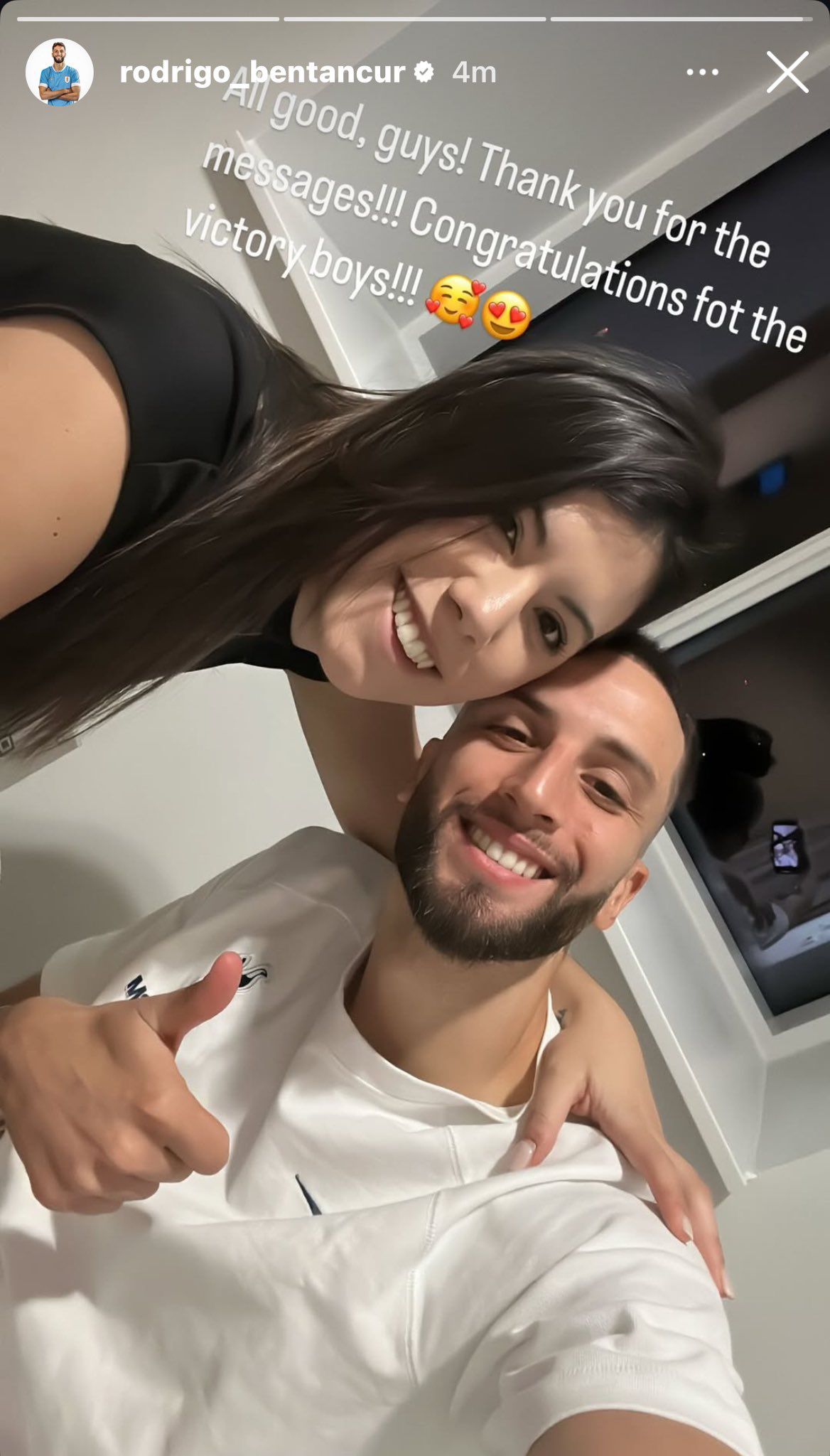 Bentancur üzenete az Instagramon