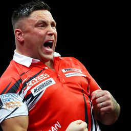 Gerwyn Price nyert Cardiffban (Fotó: Getty Images)
