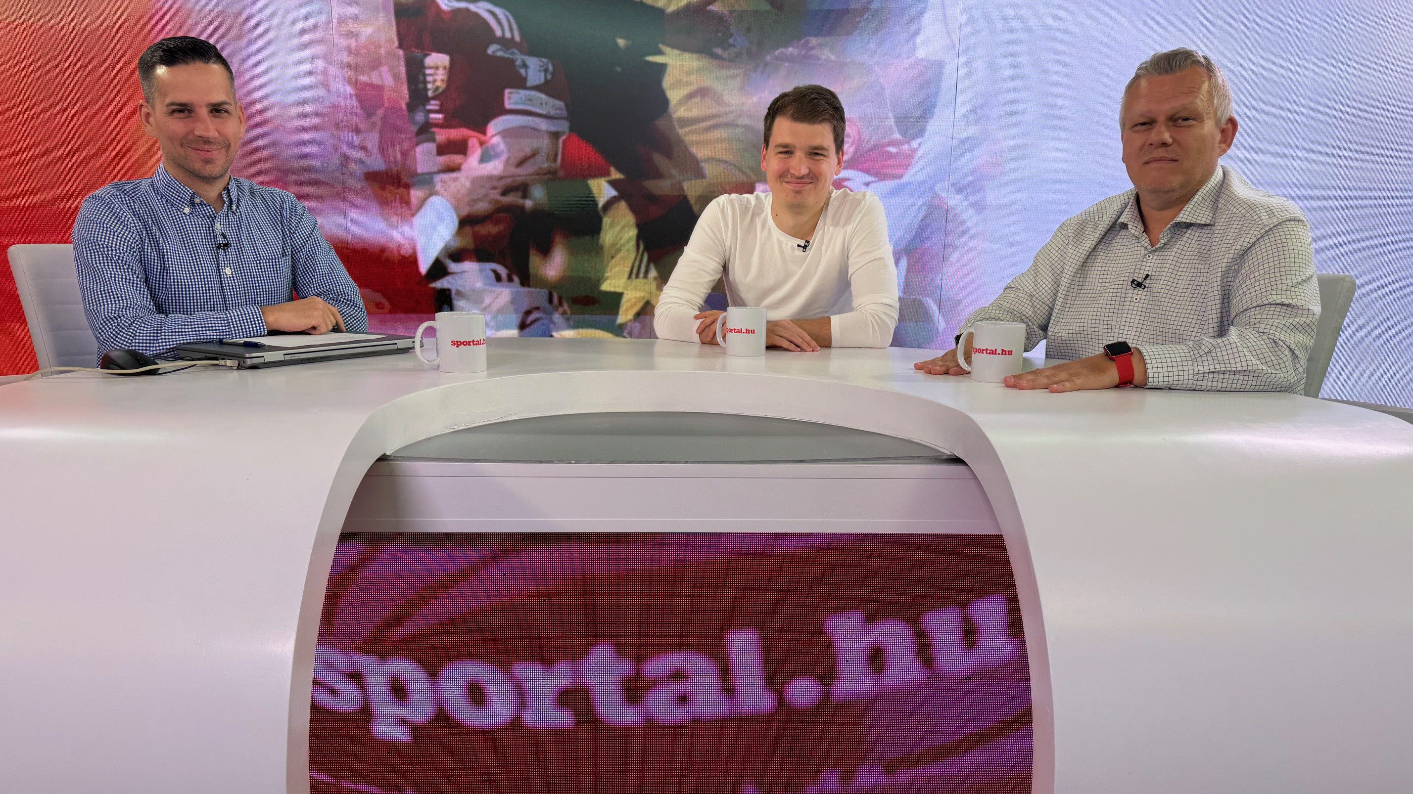 A Sportal Tv stúdiójában: Cselleng Ádám, Murányi Domonkos és Csontos Róbert