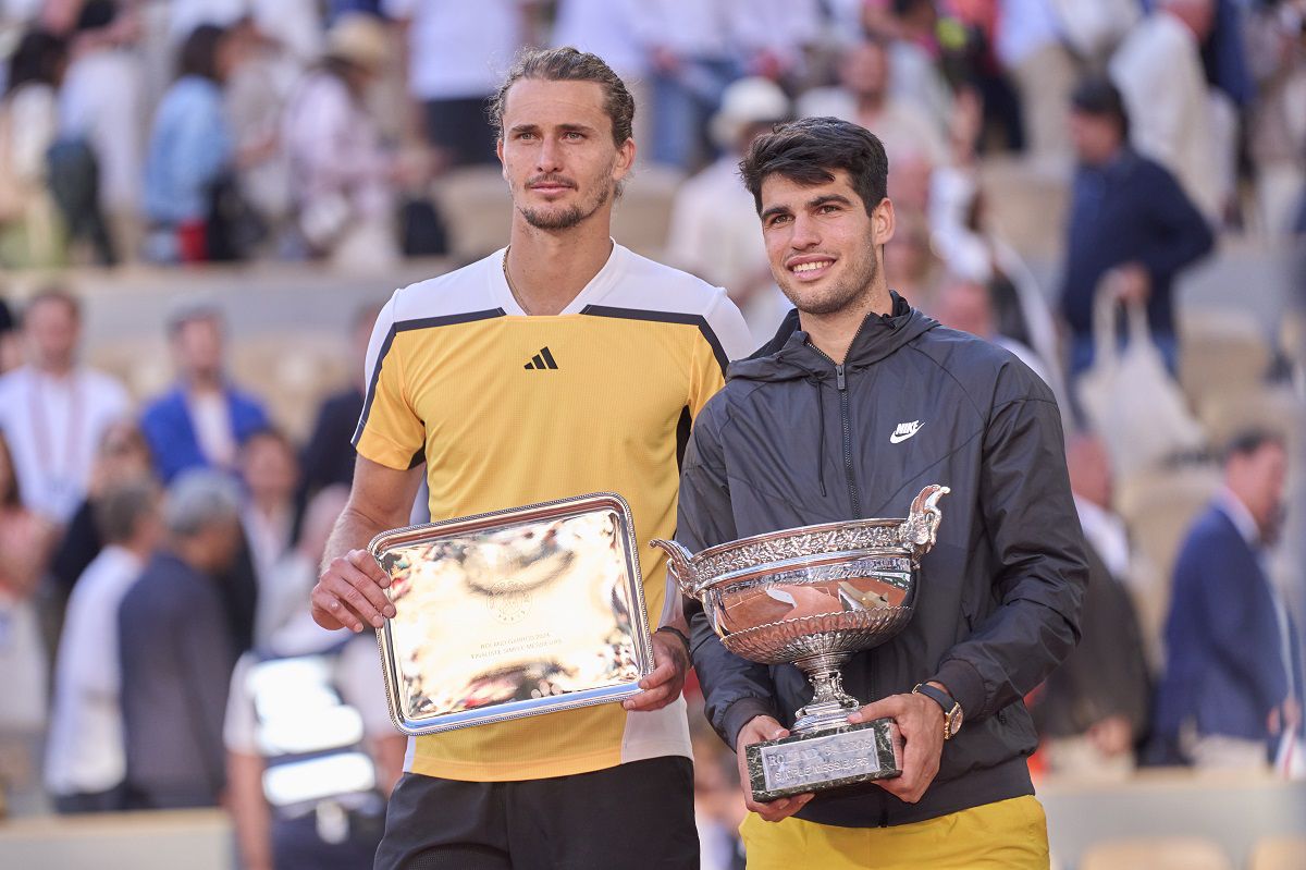 Alexander Zverev (balra) a második Grand Slam-döntőjét is elveszítette, Alcaraz a harmadikat is megnyerte (Fotó: Getty Images)