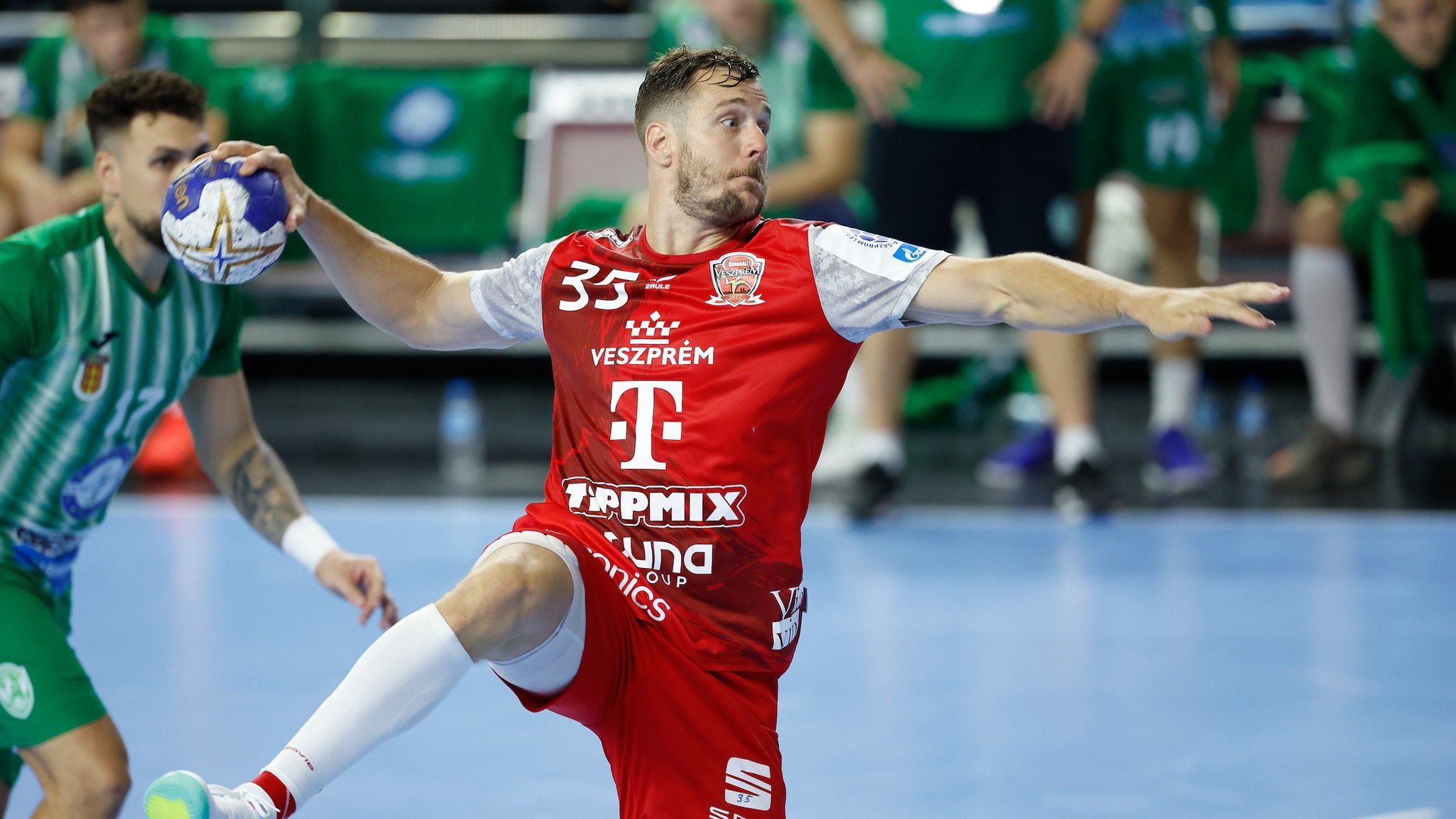 Kentin Mahé és a Veszprém nem hibázott a Tatabánya otthonában Fotó: Facebook/ Telekom Veszprém Handball Team
