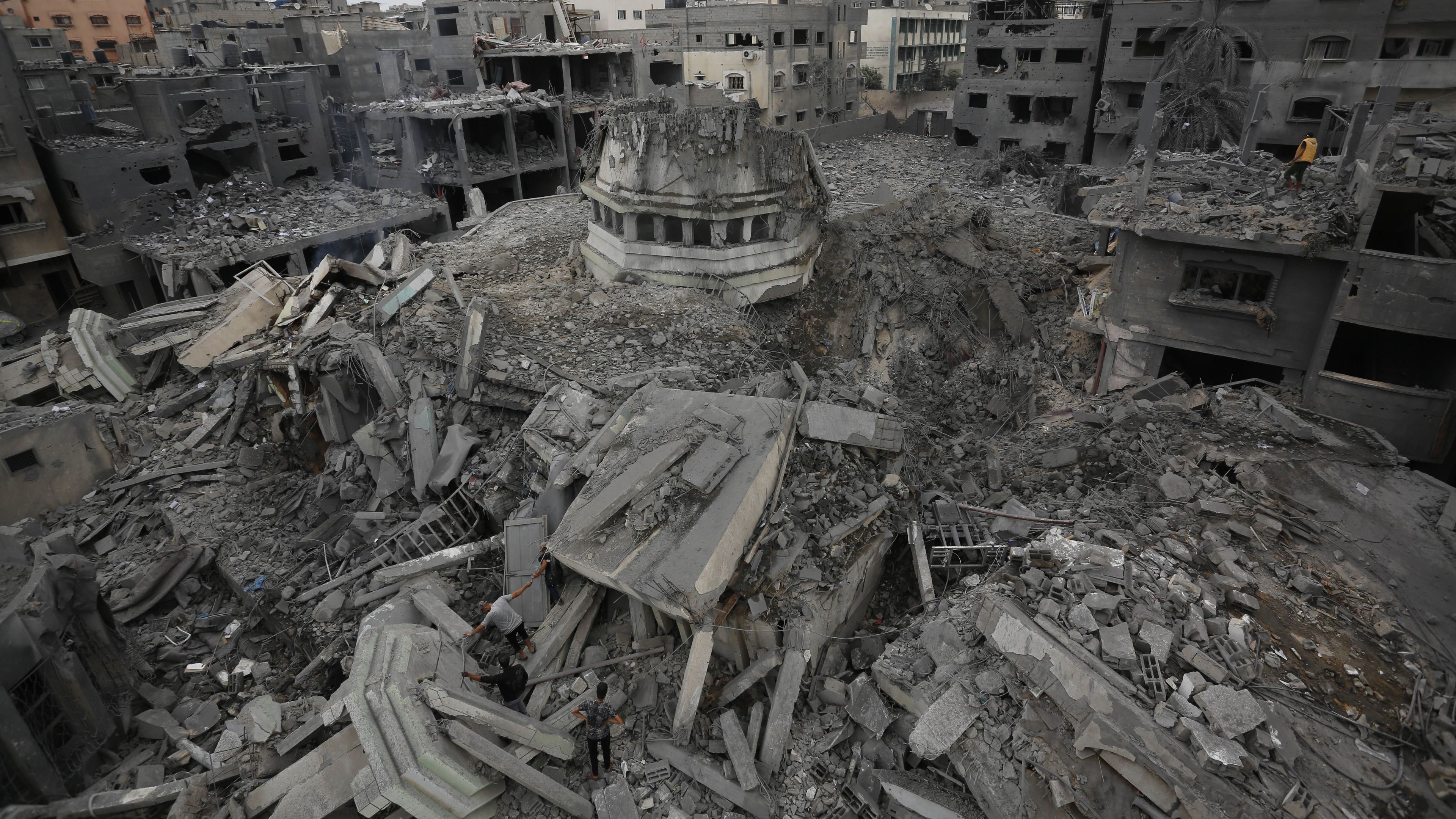 Válaszul Izrael is keményen odacsapott, így néz ki most az Ahmad Yasin mosé és környéke (Fotó: Getty Images)
