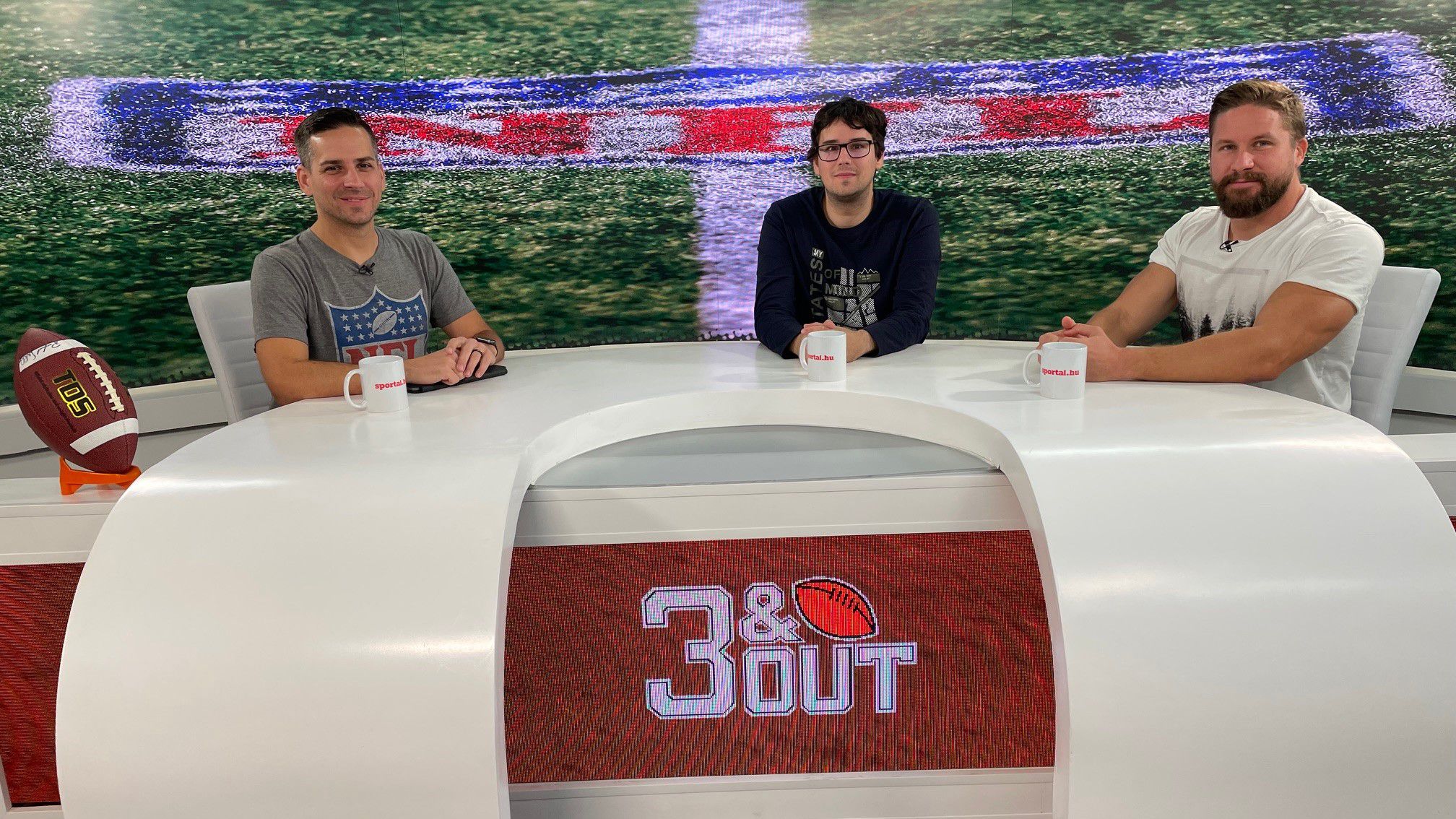 A Sportál Tv stúdiójában: Cselleng Ádám, Kerek István és Szakács Kristóf