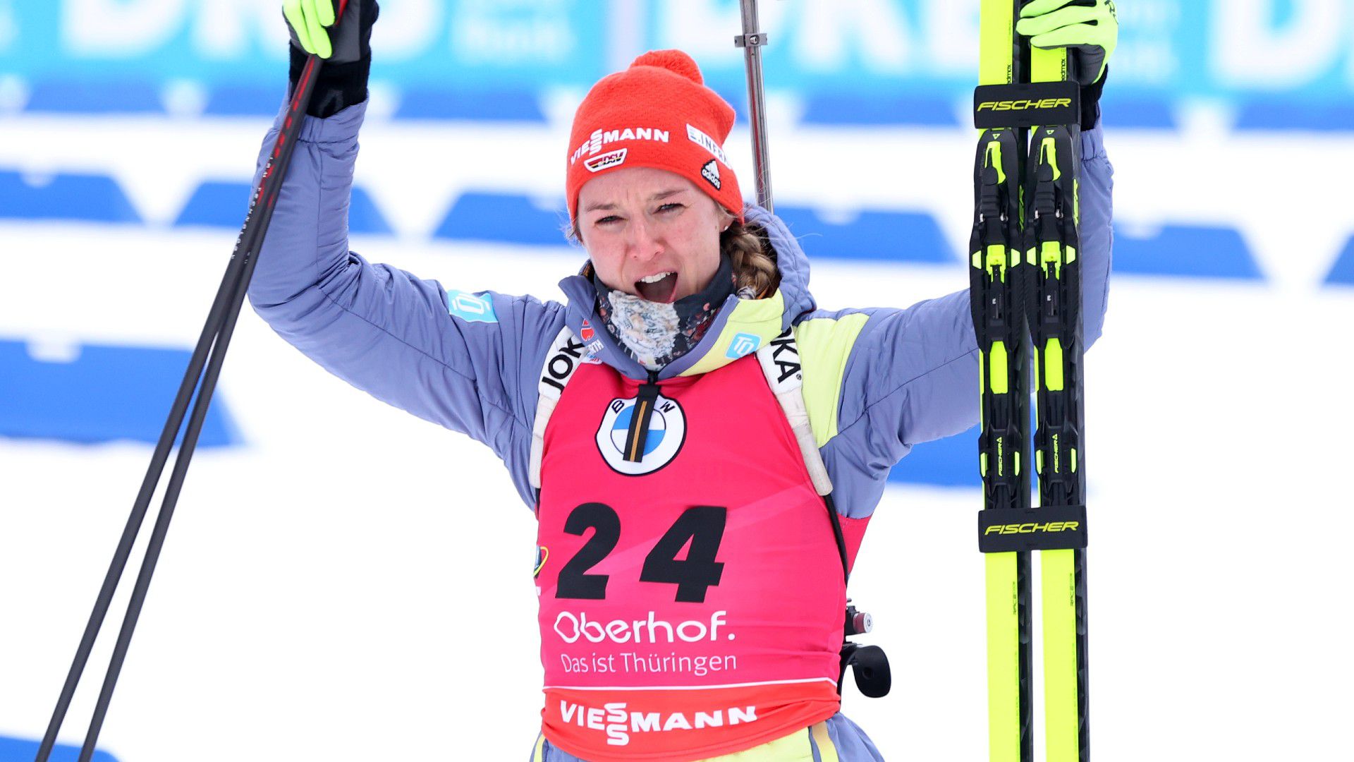 Denise Herrmann-Wick hazai közönség előtt lett aranyérmes a sílövő-vb-n (Fotó: Getty Images)
