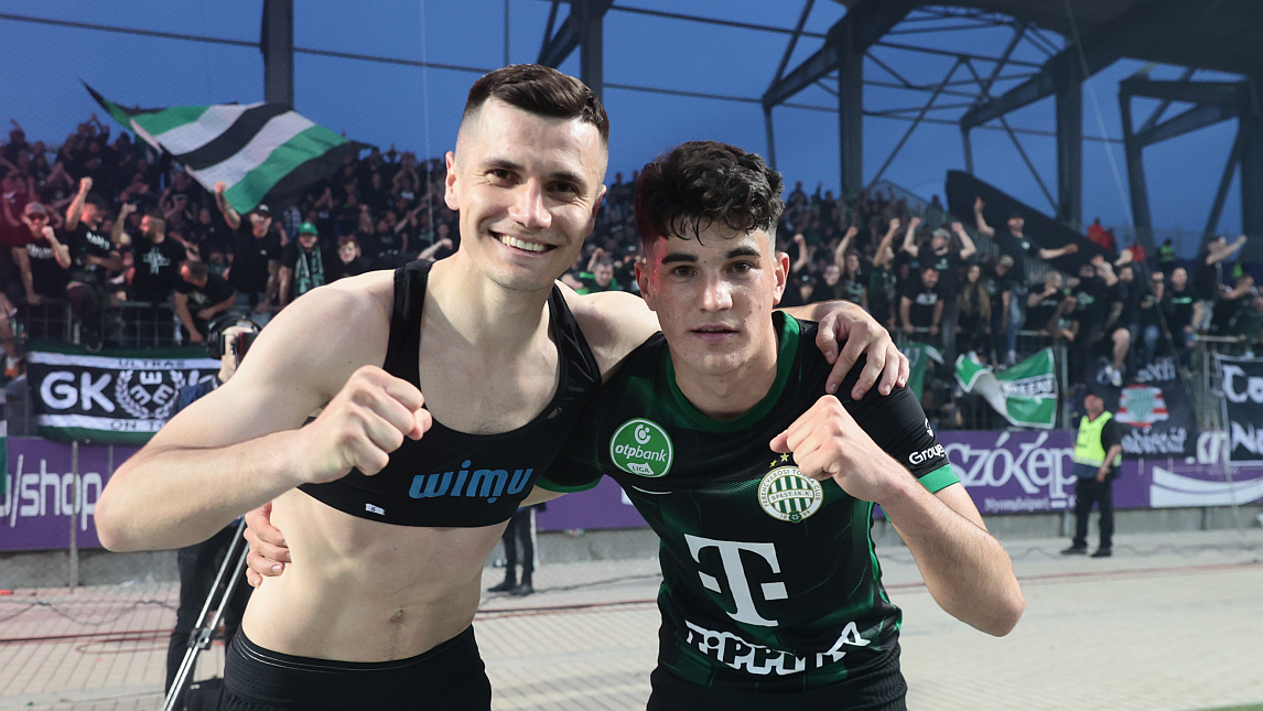 Lisztes Krisztián (jobbra) és Amer Gojak szerezte a Ferencváros góljait a derbin (fotó: Czerkl Gábor)