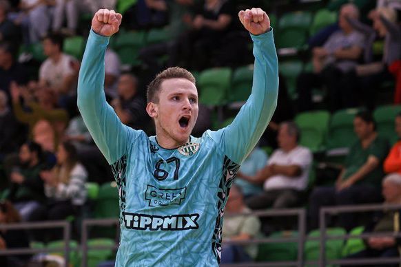 Győri Kristófékra a Melsungen vár - Fotó: fradi.hu