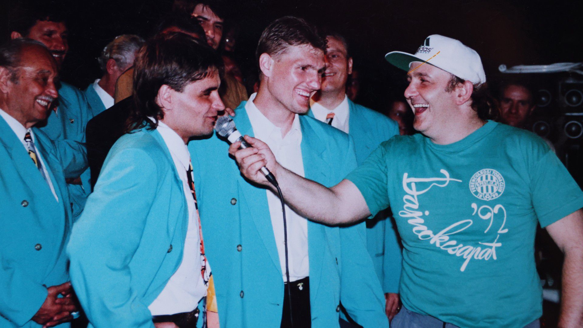 Arató András jobbra), Keller József és Fodor Imre az 1992-es Fradi-fiesztán