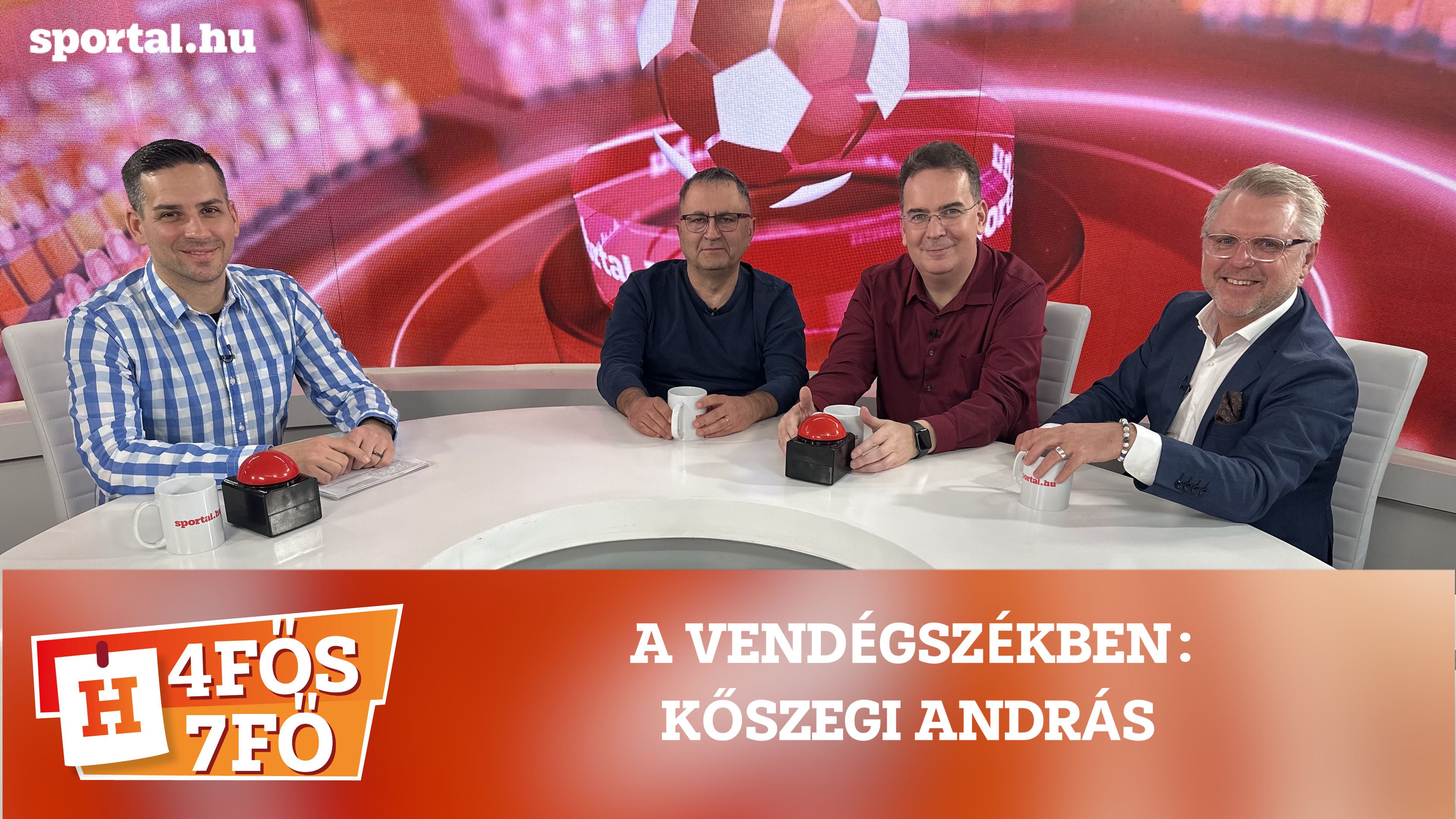 A Sportál Tv stúdiójában: Cselleng Ádám, Szekeres Tamás, Kecskés István és Kőszegi András