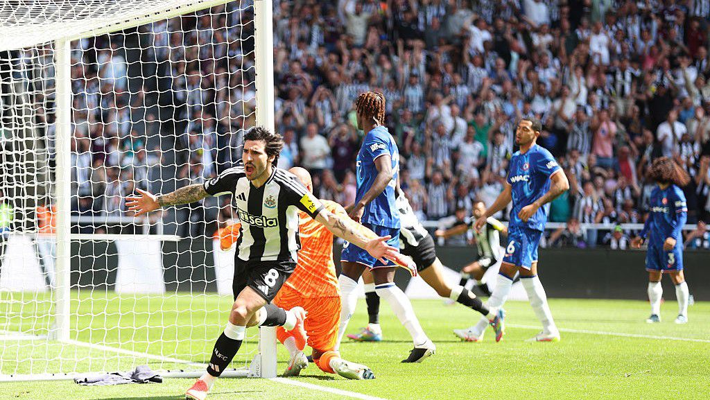 Tonali a 2. percben szerzett vezetést a Newcastle-nek (Fotó: Getty Images)