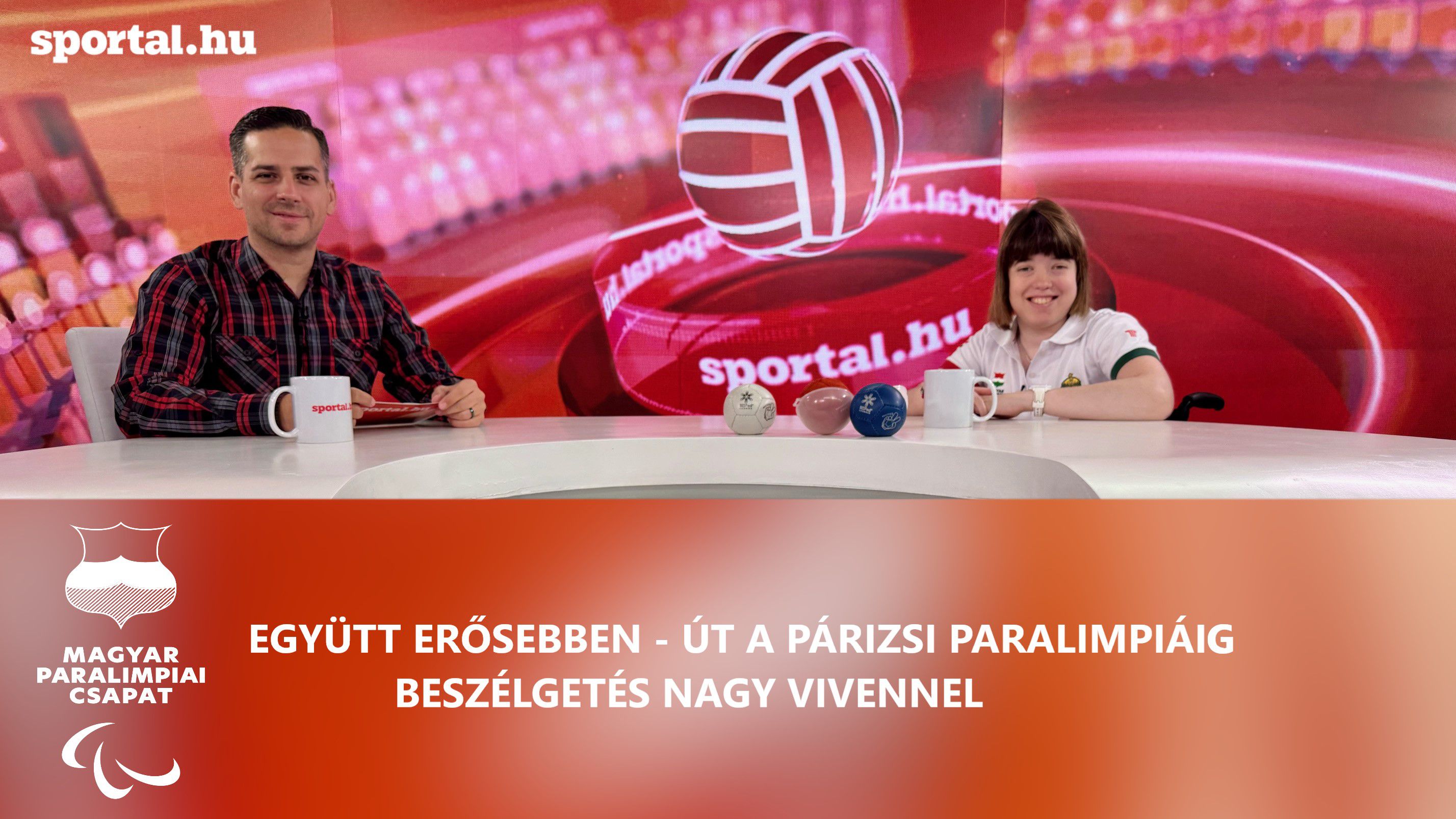 A Sportal Tv stúdiójában: Nagy Vivien boccia versenyző