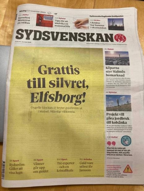 A Sydsvenskan vasárnapi címlapja (Forrás: Reddit)