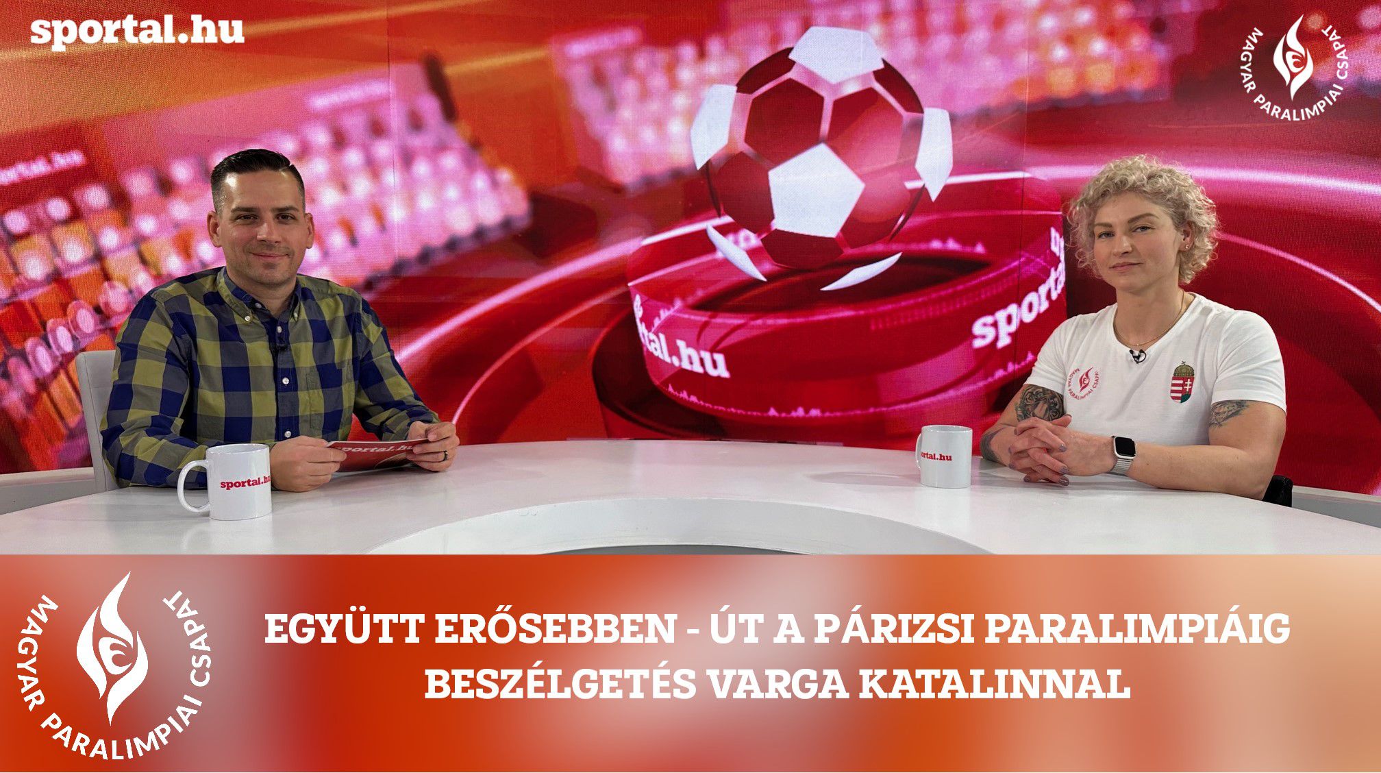 A Sportál Tv stúdiójában: Varga Katalin