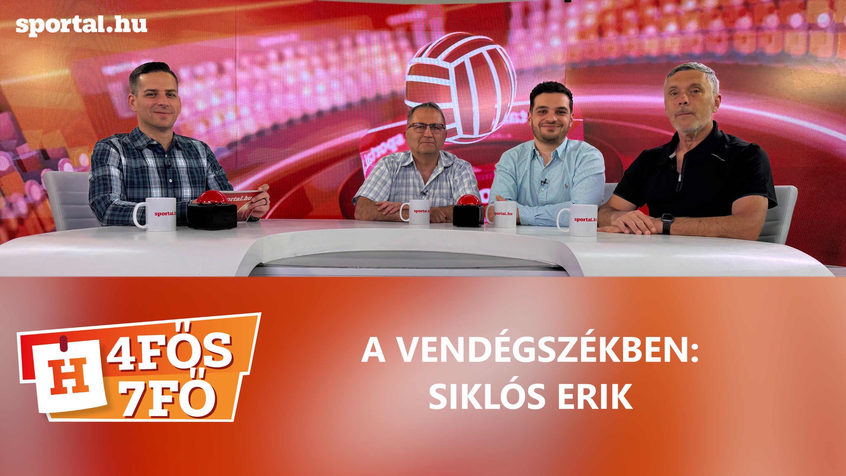 A Sportal Tv stúdiójában: Cselleng Ádám, Szekeres Tamás, Cseh Benjámin és Siklós Erik