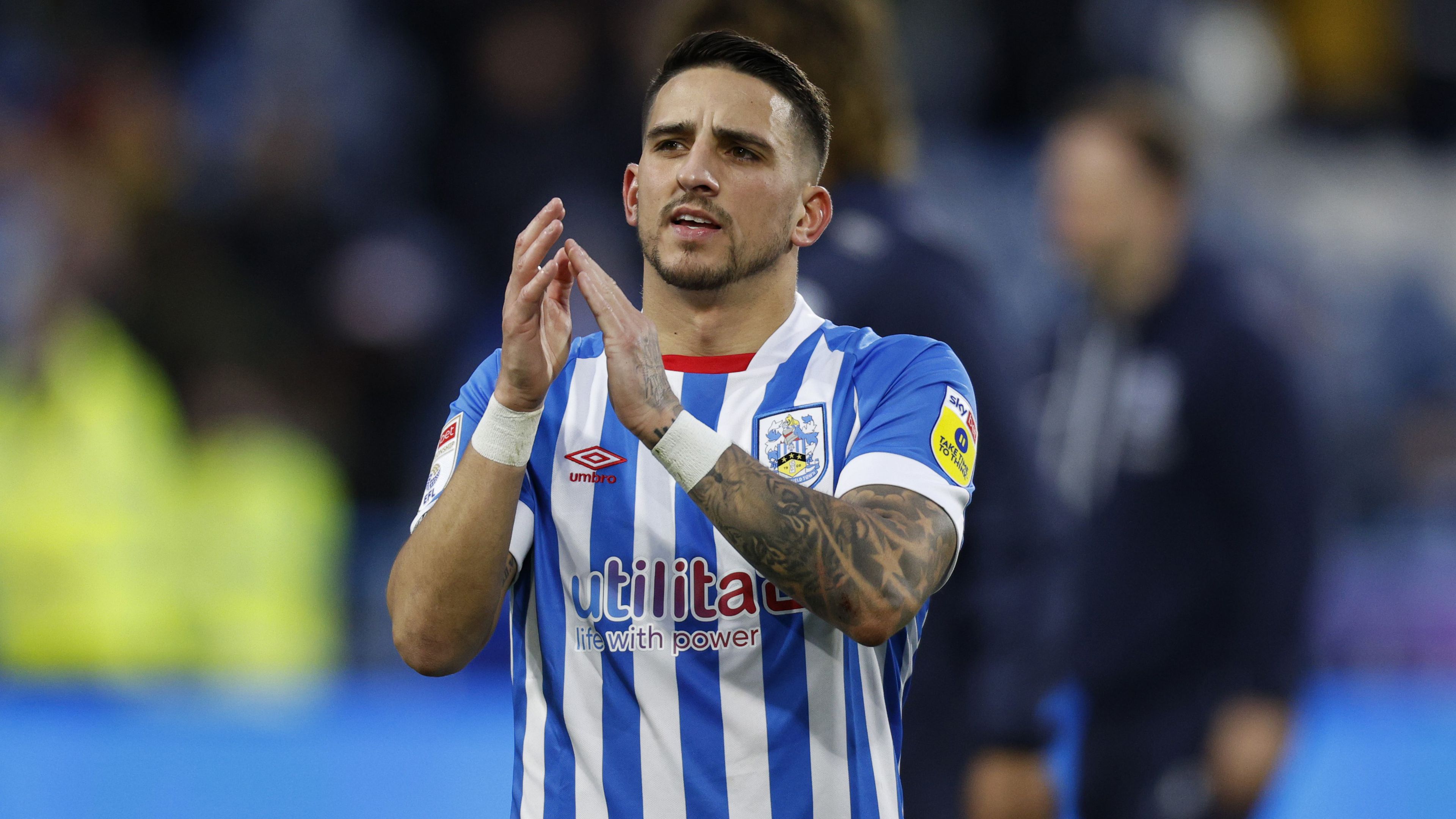 Anthony Knockaert 2023 februárjában a Huddersfield Town mezében