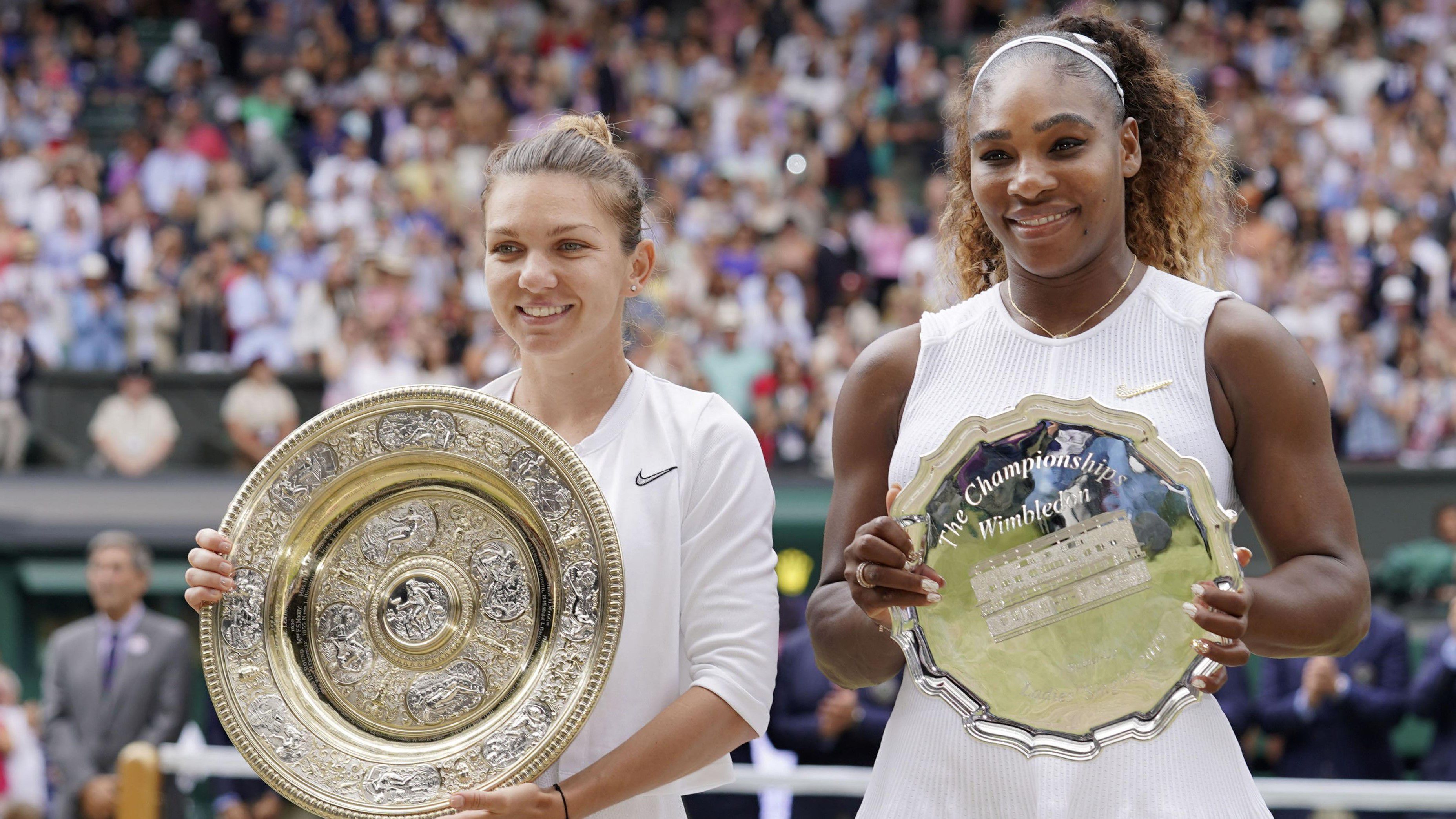 Simona Halep és Serena Williams a 2019-es wimbledoni döntőben