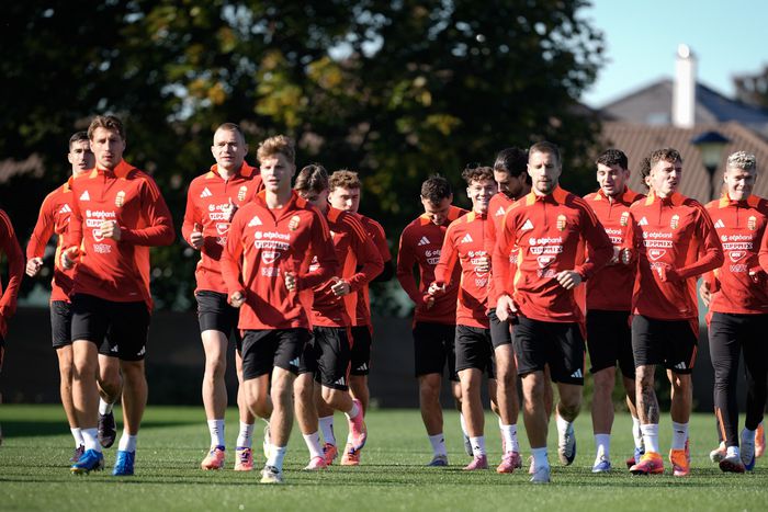 Laza futással keződött a telki edzés (Fotó: mlsz.hu)
