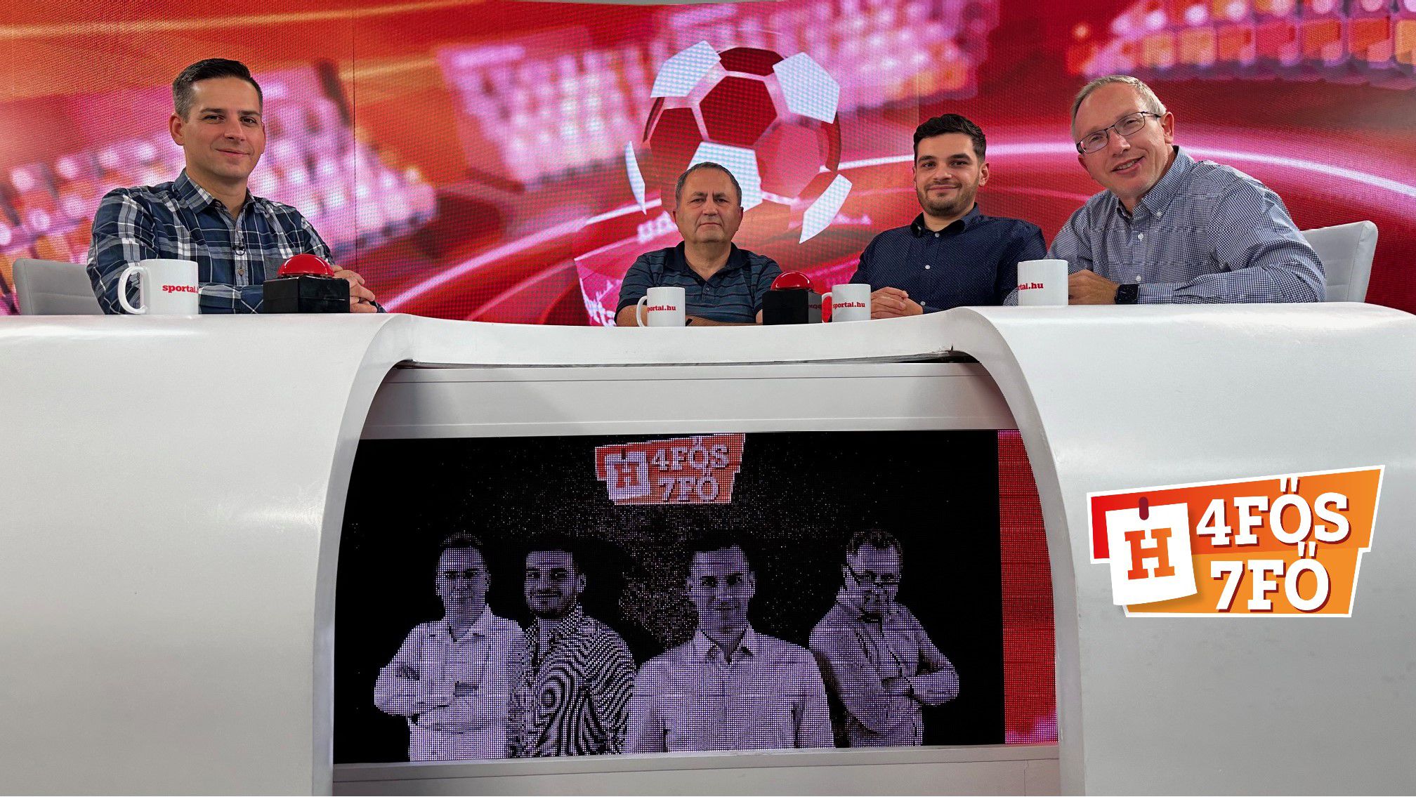 A Sportál Tv stúdiójában: Cselleng Ádám, Szekeres Tamás, Cseh Benjámin és Csurka Gergely