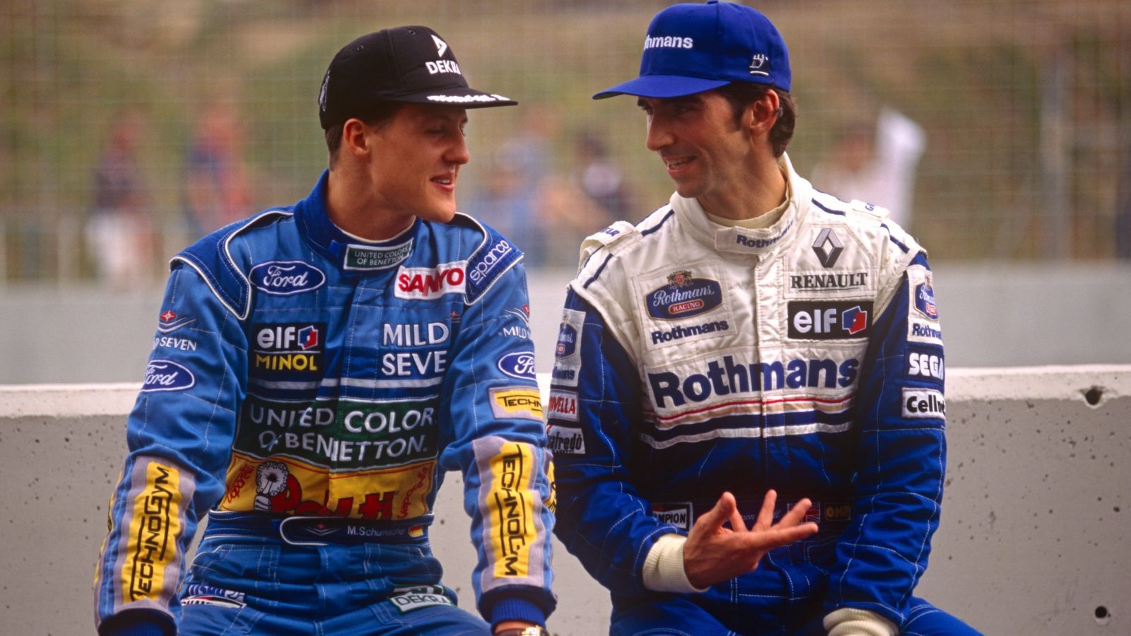 Michael Schumacher (balra) és Damon Hill 1994-ben harcoltak a világbajnoki címért