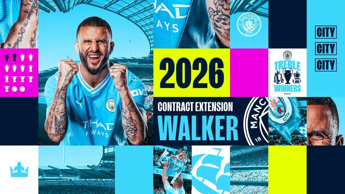 Kyle Walker 2026-ig hosszabbított a Manchester Cityvel (Fotó: mancity.com)