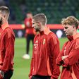 A három vb-selejtezőn két gólt szerző Varga Barnabás (középen) természetesen a kezdőcsapatban kapott helyett (Fotó: MTI)