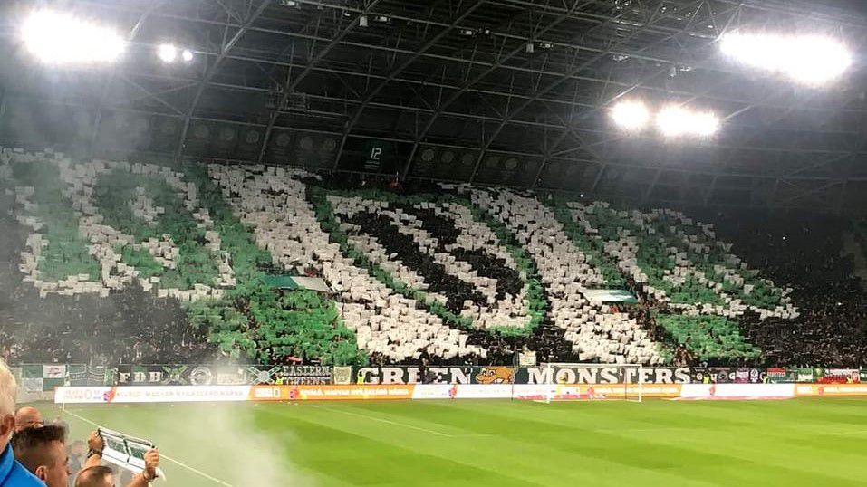 Egész stadionos élőképpel készülnek a ferencvárosi drukkerek a Leverkusen ellen (Fotó: Facebook/Green Monsters)