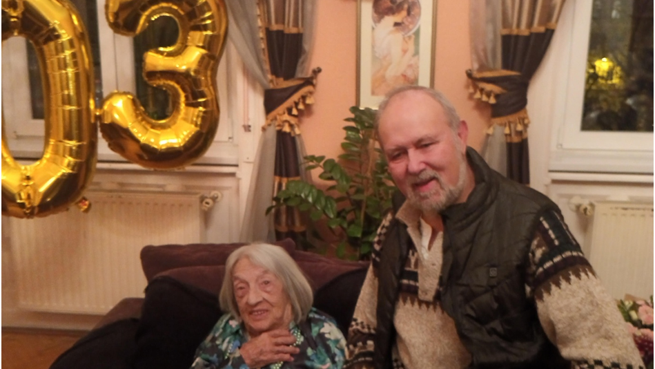 Dobor Dezső Keleti Ágnest még fel tudta köszönteni a 103. születésnapján idén januárban