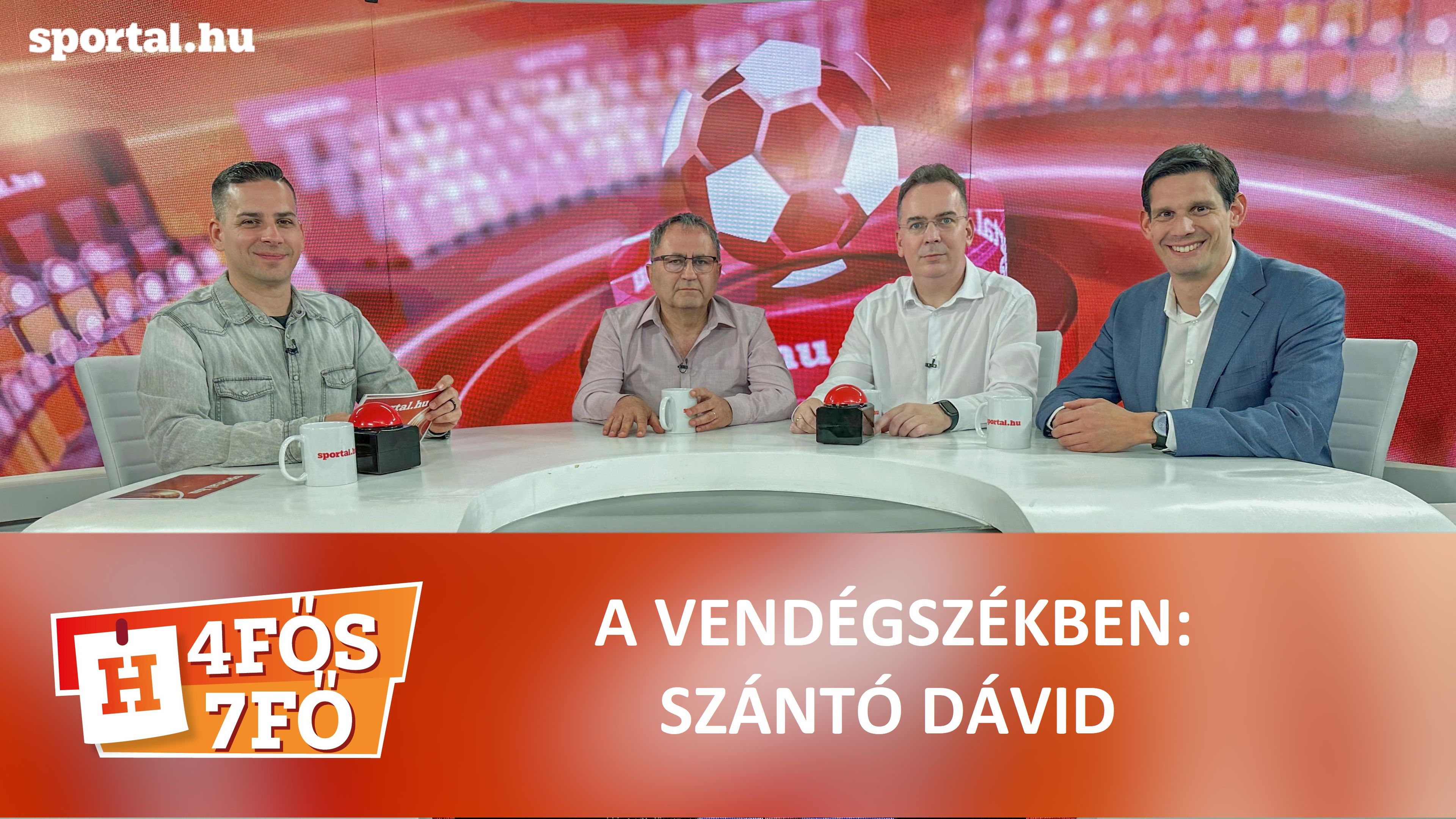 A Sportal Tv stúdiójában: Cselleng Ádám, Szekeres Tamás, Kecskés István és meghívott vendégünk: Szántó Dávid