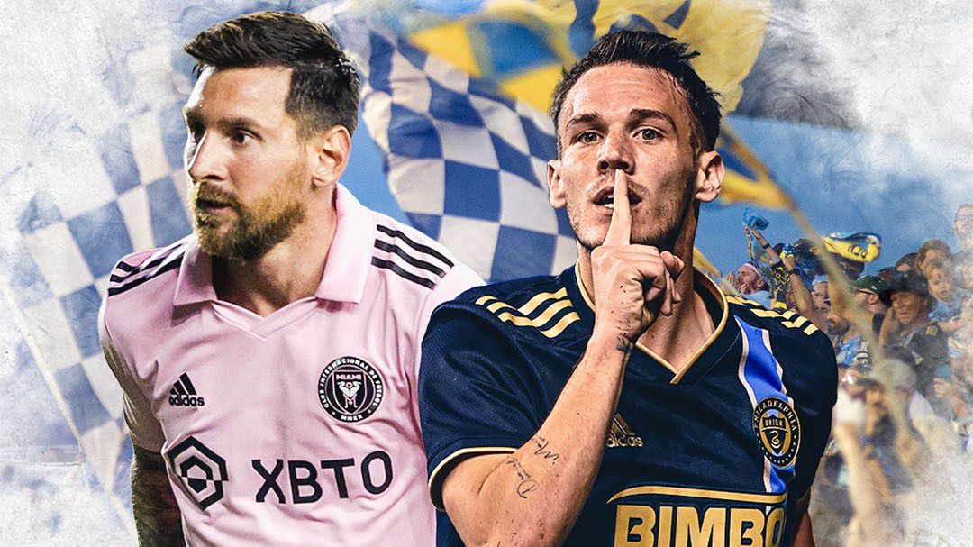 A Philadelphia Gazdaggal és Messivel promózza az elődöntőt (Fotó: Twitter/Philadelphia Union)