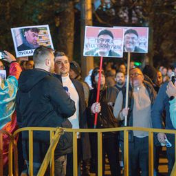 Galéria: így tüntettek a magyar és a bolgár szurkolók