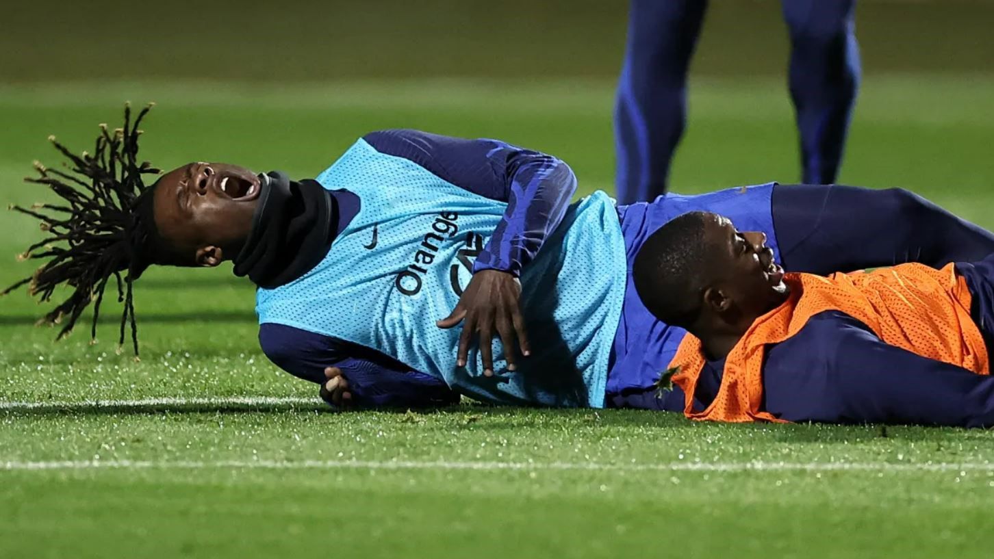 Eduardo Camavinga a francia válogatott szerdai edzésén sérült meg (Fotó: Get French Football News)