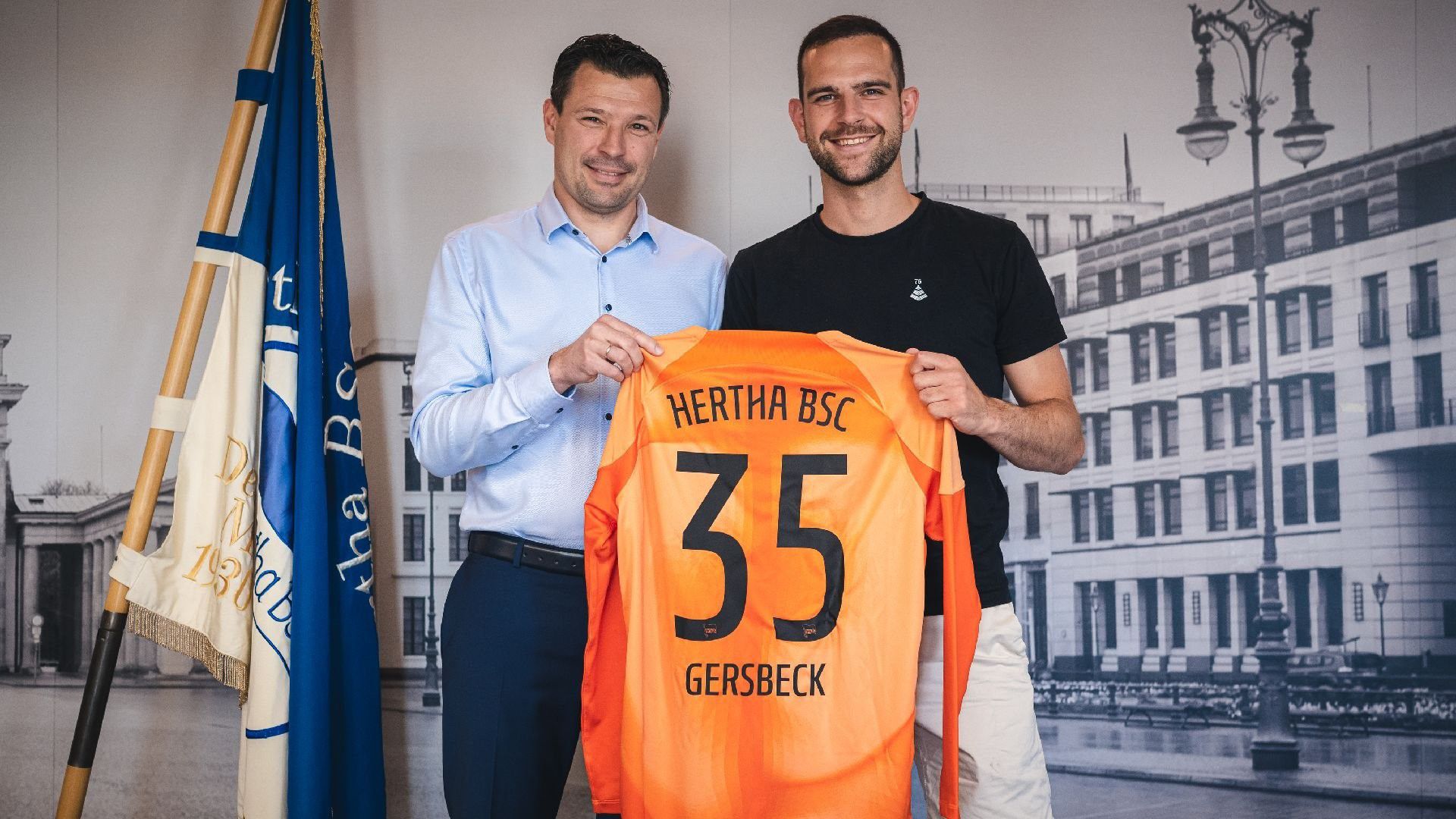 Marius Gersbeck alig három hete csatlakozott a berliniekhez (Fotó: Hertha BSC/Twitter)