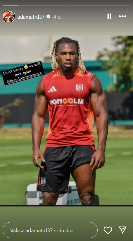 Adama Traoré Instagramon üzent Lisandro Martíneznek (Fotó: Instagram/adamatrd37)