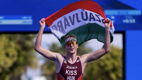 Bronzérmet nyert az U23-as férfiak versenyében Kiss Gergely a triatlonosok spanyolországi Torremolinosban (Fotó: Magyar Triatlon Szövetség)