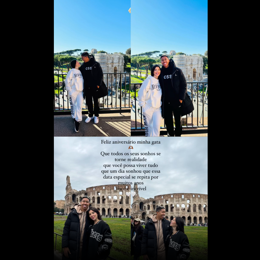 Matheus Saldanhaék a Colosseum előtt kapcsolódtak ki (Fotó: Instagram)