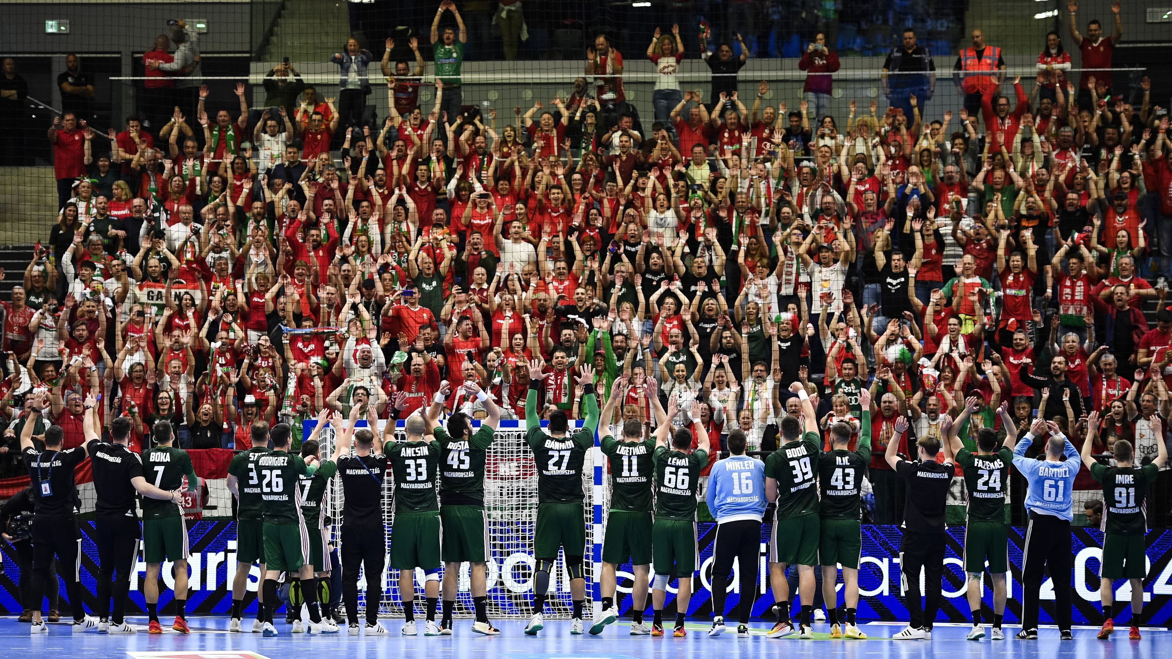 Olimpiai kvótát szerzett a magyar csapat, mivel 30–27-re legyőzte Portugáliát (Fotó: MTI/Bodnár Boglárka)