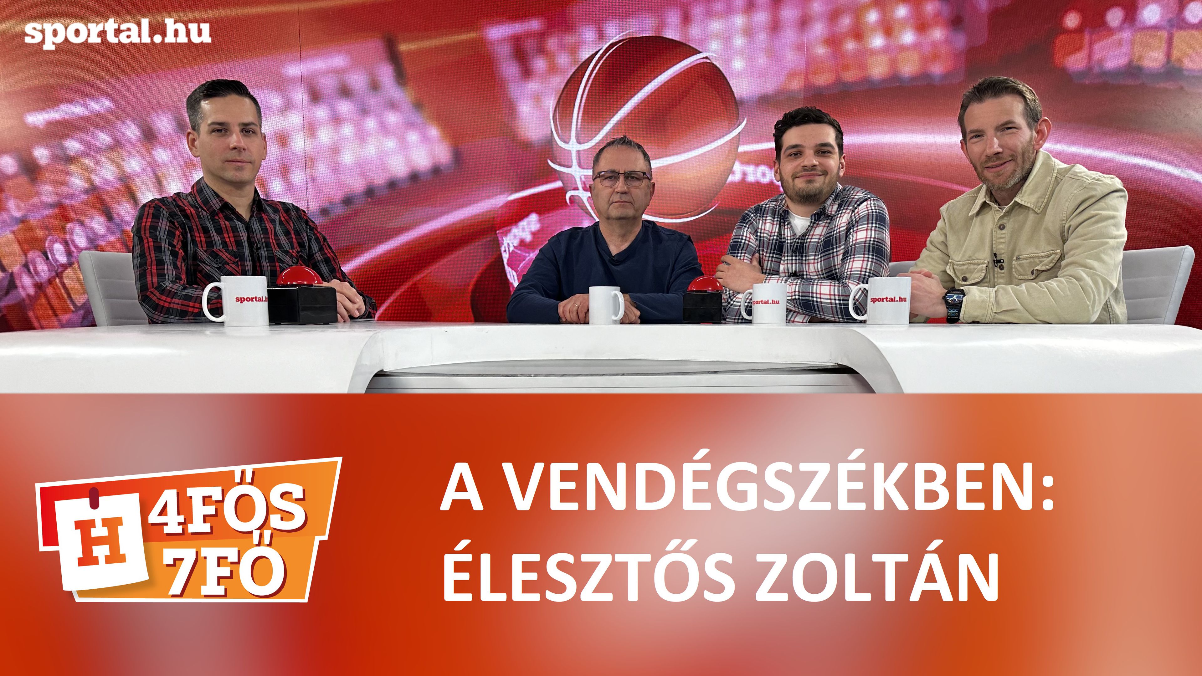 A Sportál Tv stúdiójában: Cselleng Ádám, Szekeres Tamás, Cseh Benjámin és Élesztős Zoltán