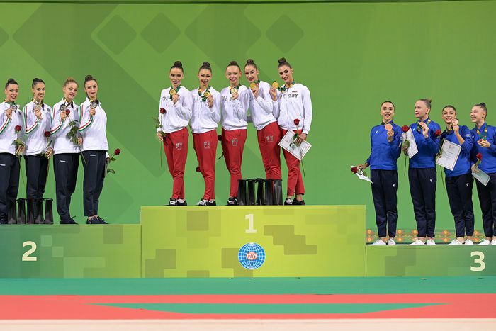 Három szalaggal és két labdával a bolgárok végeztek az élen (Fotó: FIG/Twitter)