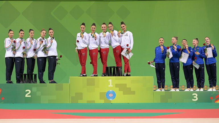 Három szalaggal és két labdával a bolgárok végeztek az élen (Fotó: FIG/Twitter)