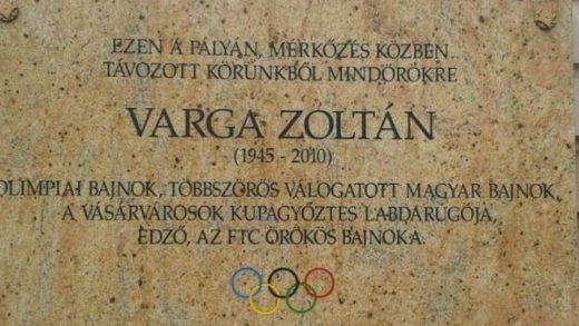 Varga Zoltán emléktáblája (Fotó: fradi.hu)