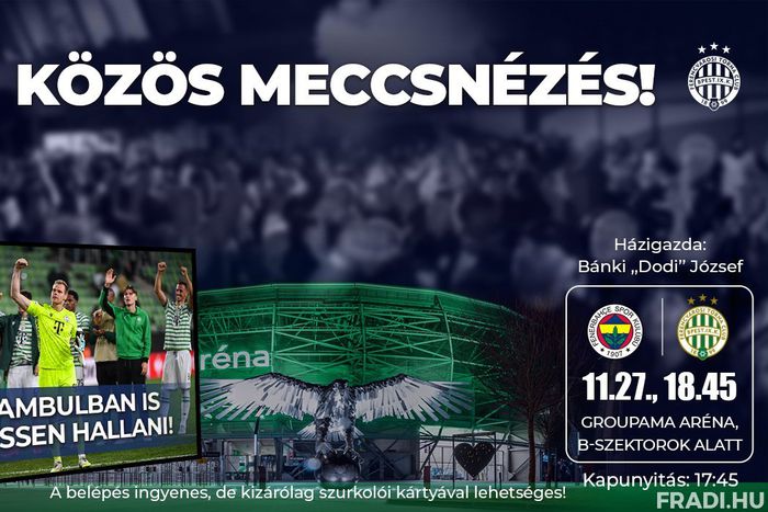 A Genk és a Salzburg ellen szerencsét hozott a Fradi-szurkolók közös meccsnézése a Groupama Arénában (Fotó: fradi.hu)