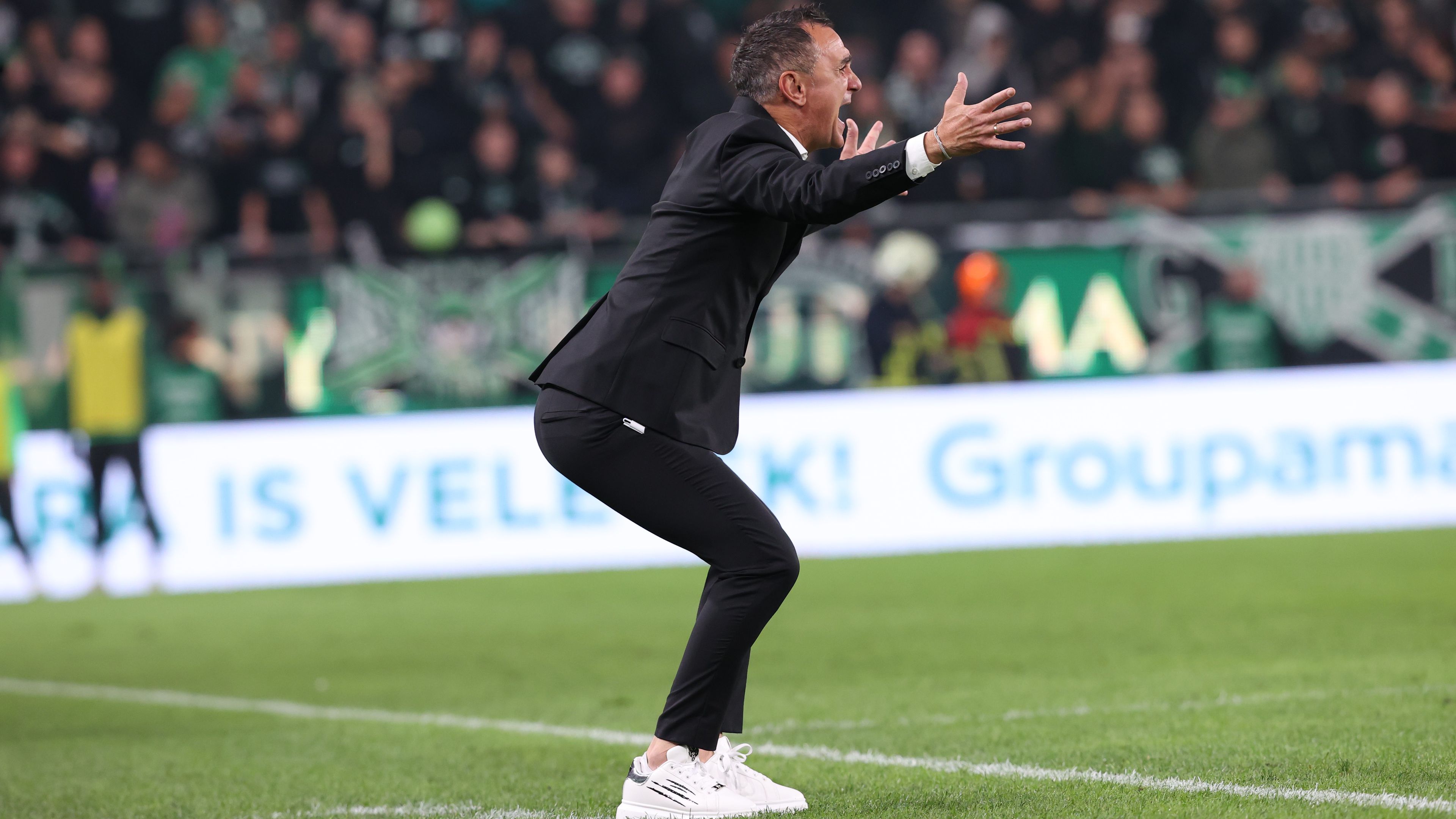A Ferencváros elleni 3–0-ás vereséggel mélyrepülésbe kezdett az addig jól teljesítő Újpest, ám a jelek szerint a vezetőség továbbra is kitart Nebojsa Vignjevics mellett Fotó: Fuszek Gábor
