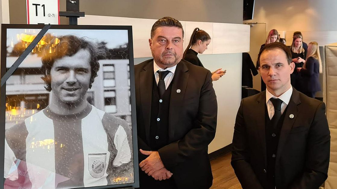 Orosz Pál (balra) és Hajnal Tamás is Münchenben emlékezett Beckenbauerre