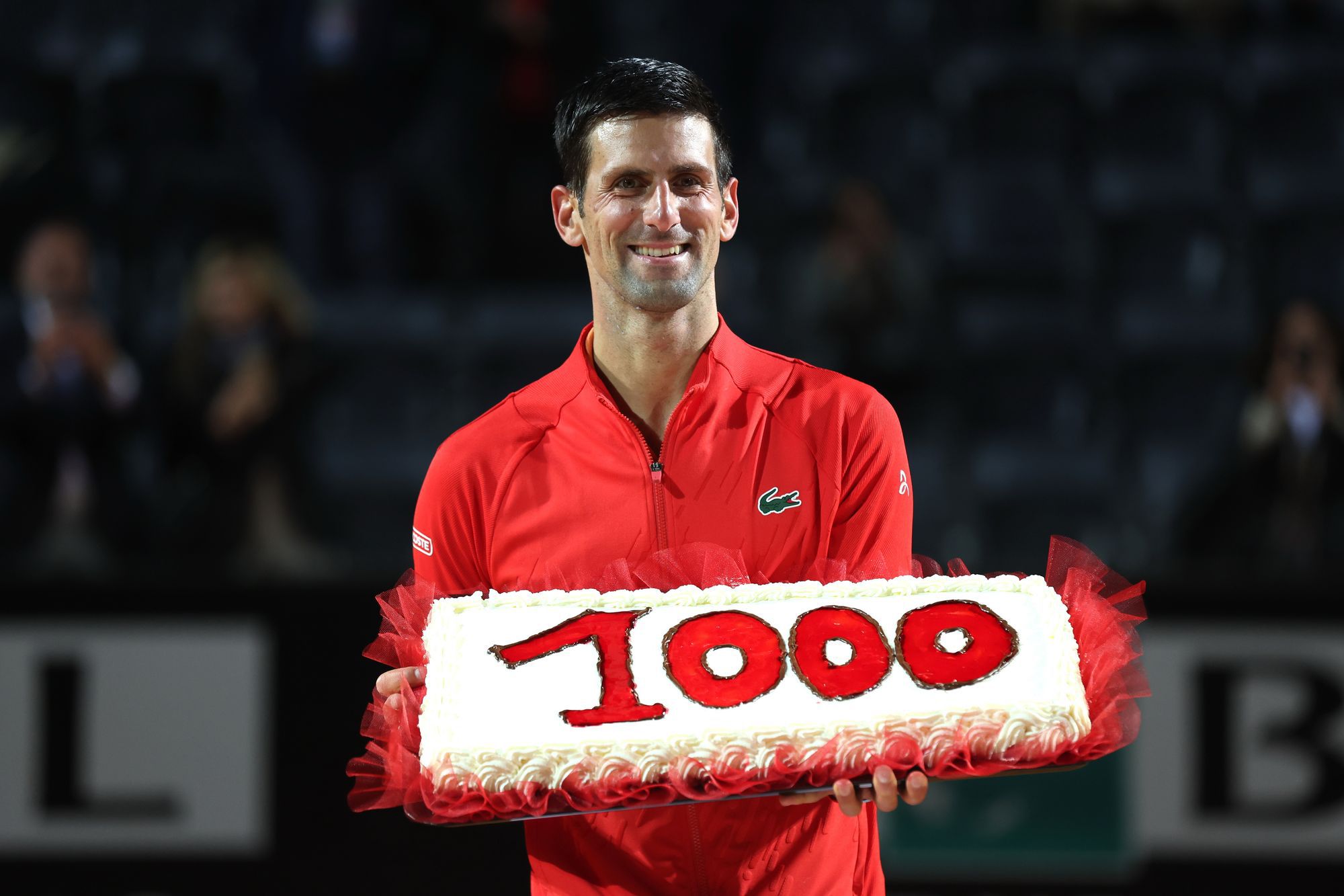 Djokovics tortával ünnepelte 1000. győzelmét / Fotó: Getty Images