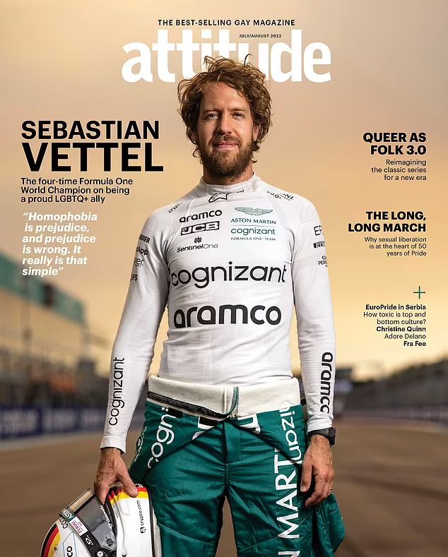 Vettel az Attitude című újság címlapján