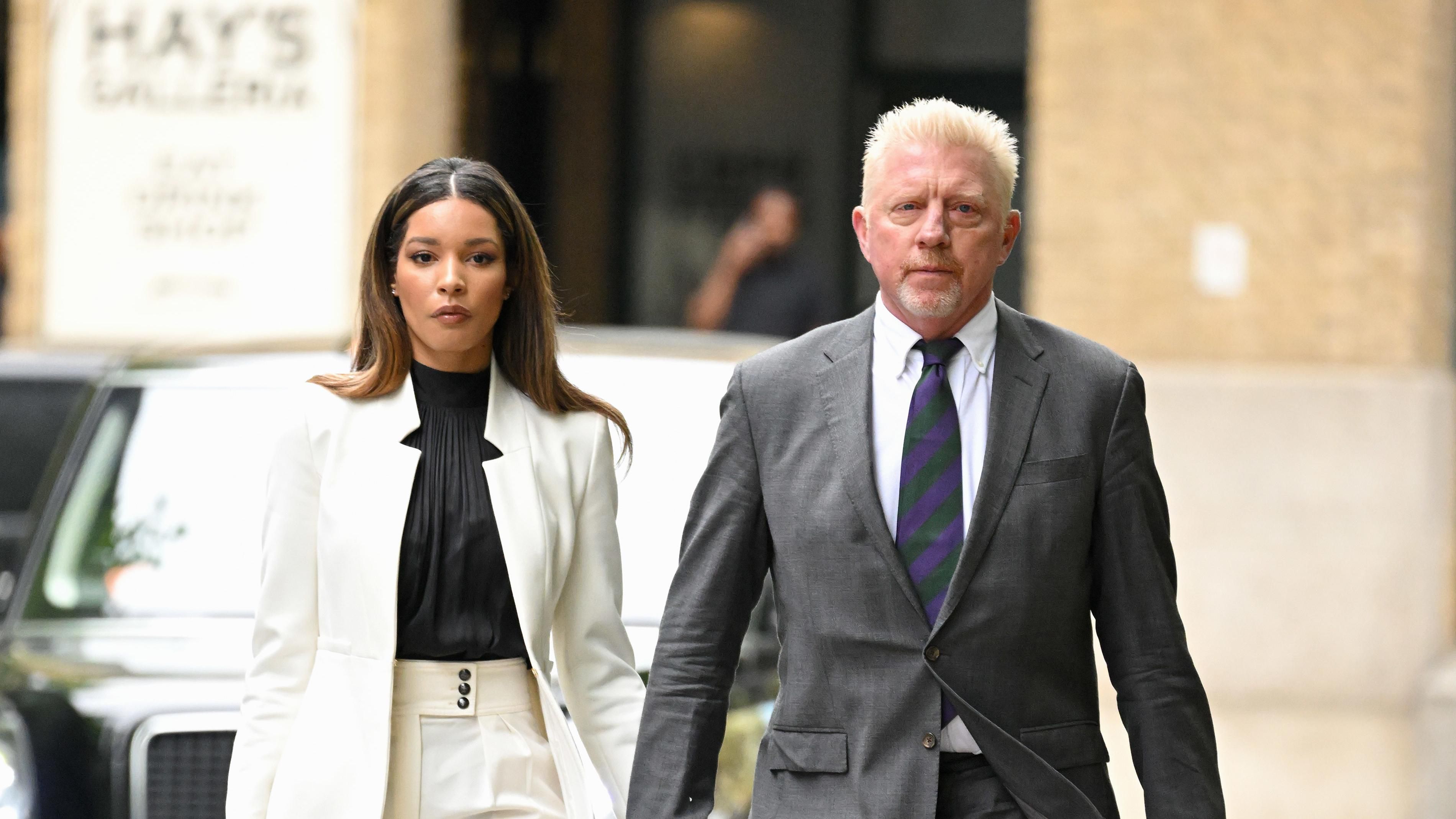 Boris Becker az élettársával érkezett a bírósági tárgyalásra, ahol két és fél év börtönbüntetést sóztak rá/Getty Images