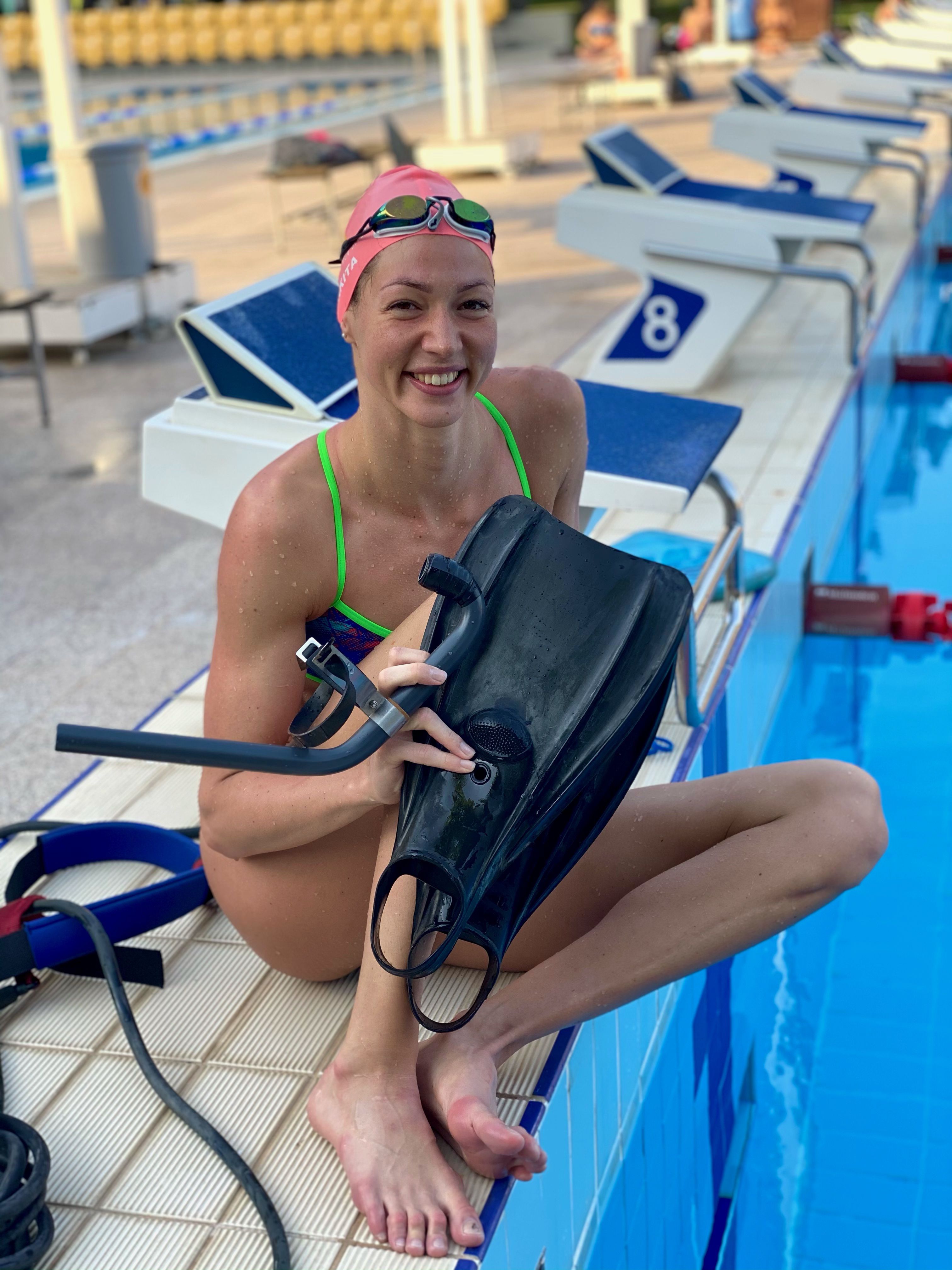 Senánszky Petra többszörös világbajnok uszonyosúszó, a tokiói olimpián "sima" úszásban is megmérethette volna magát / Fotó: Blikk
