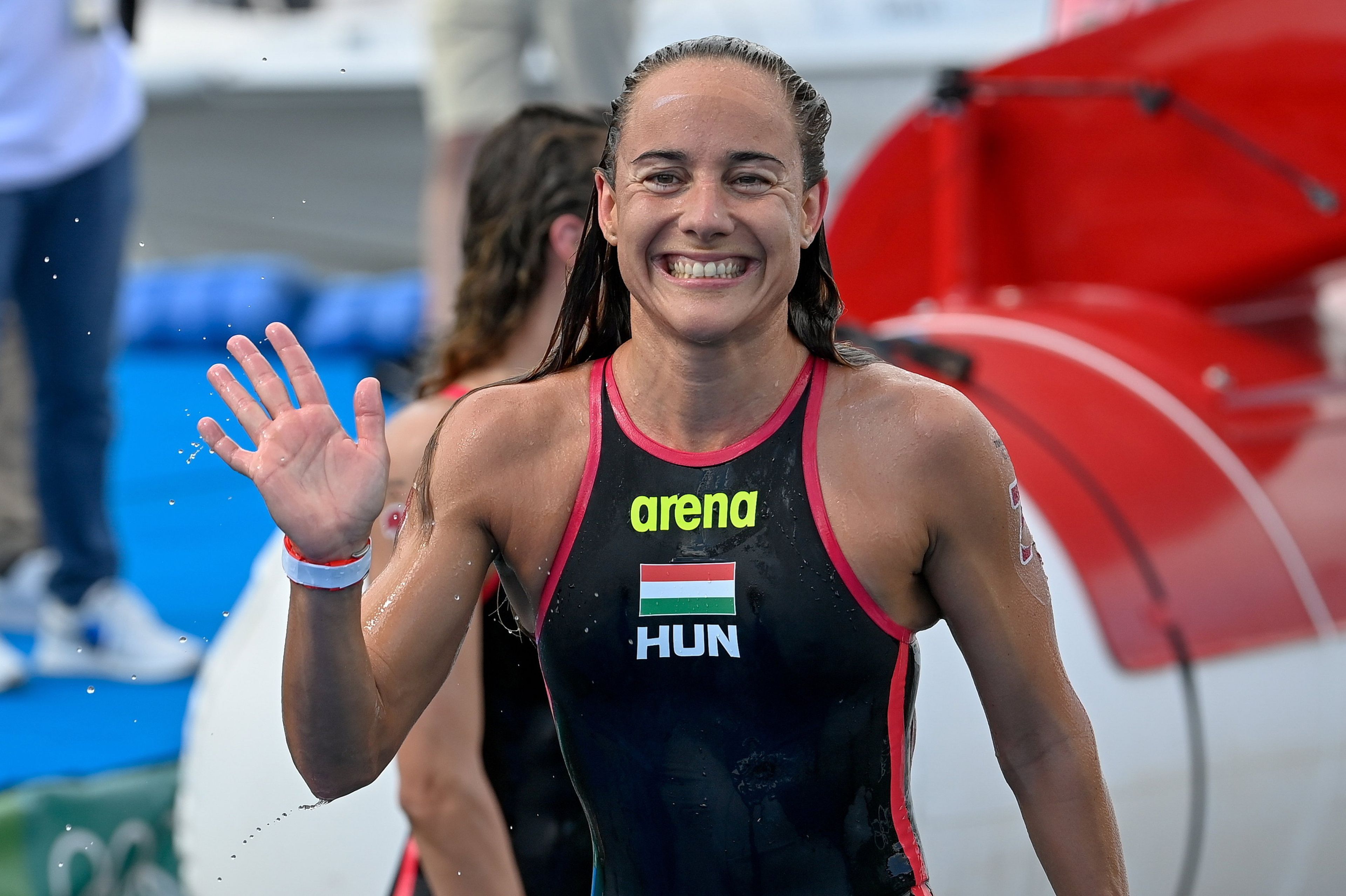 Olasz Anna negyedikként végzett a nyíltvízi úszásban / Fotó:.MTI/Czeglédi Zsolt