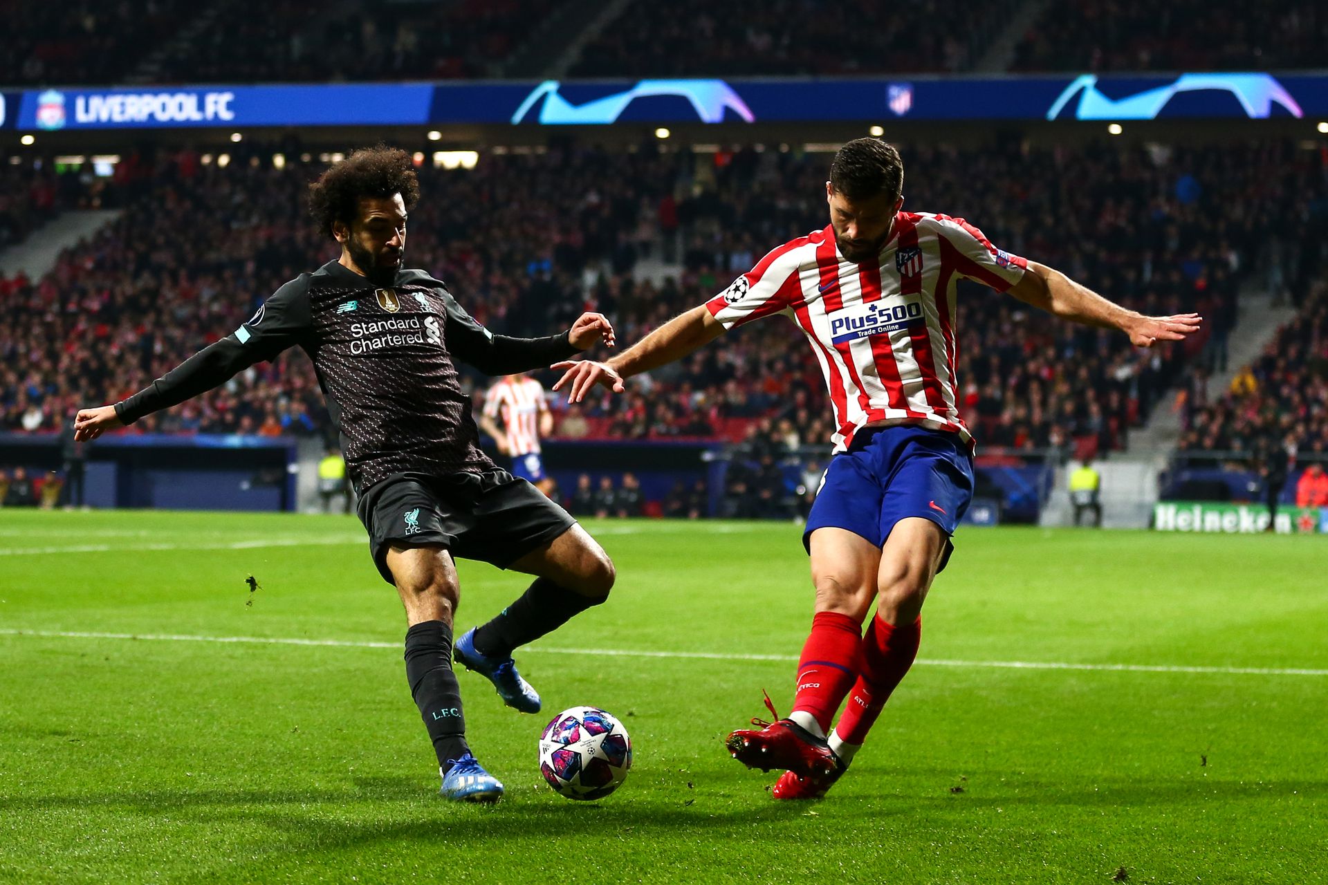 Az Atlético 1-0-ra nyert az első meccsen Szalah (balra) és a Liverpool ellen / Fotó: Getty Images