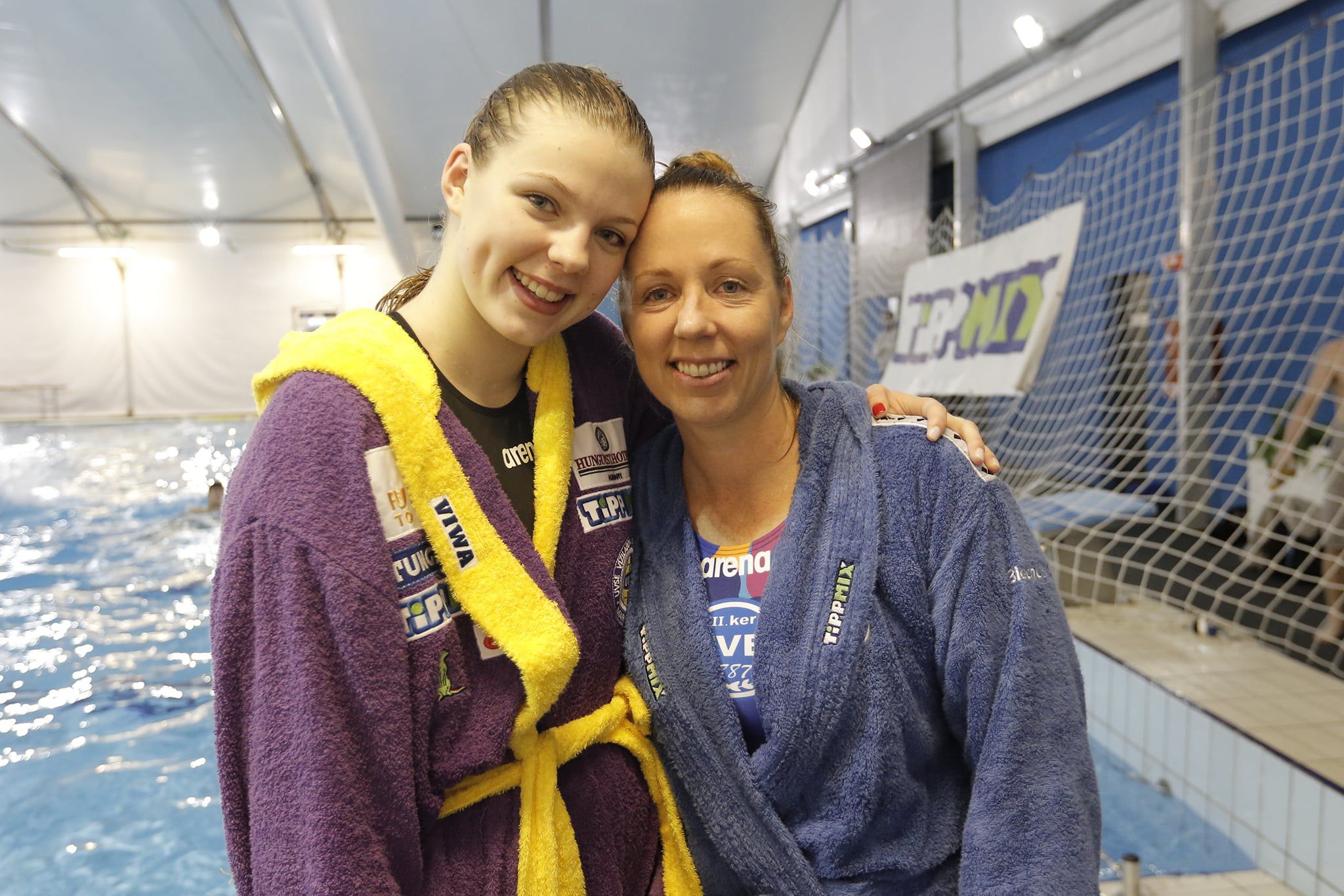 Kisteleki Dóra lánya, Noé már most erősebb és magasabb mint a világbajnok kiválóság /Fotó: waterpolo.hu/Facebook